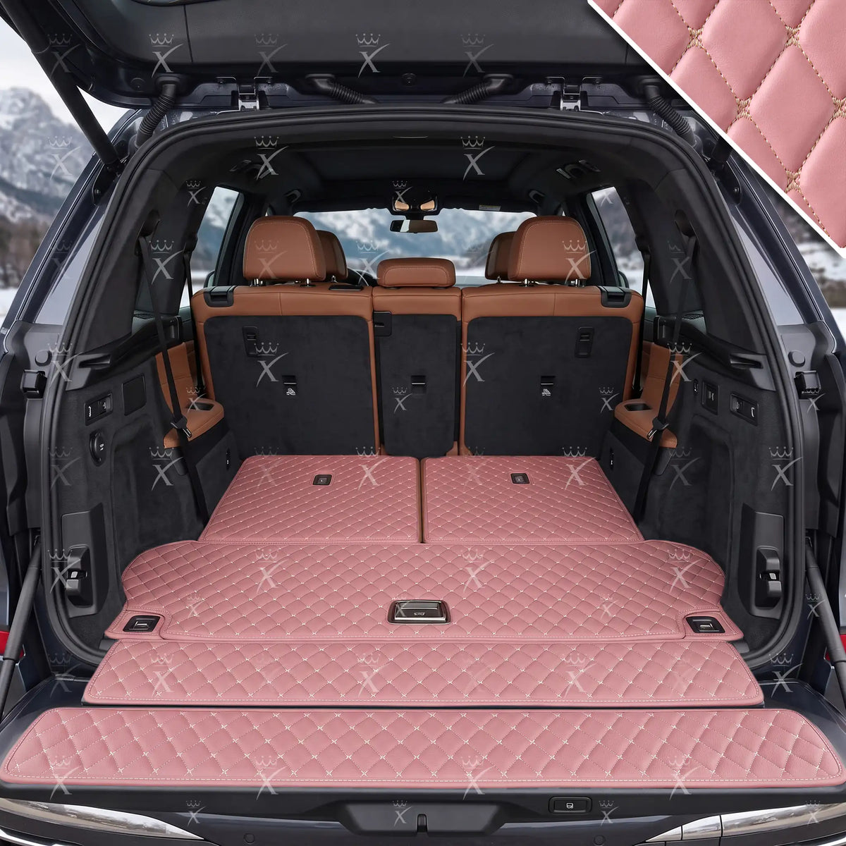 Luxus Car Mats™ - Tapete para maletero/maletero de cuero rojo cereza