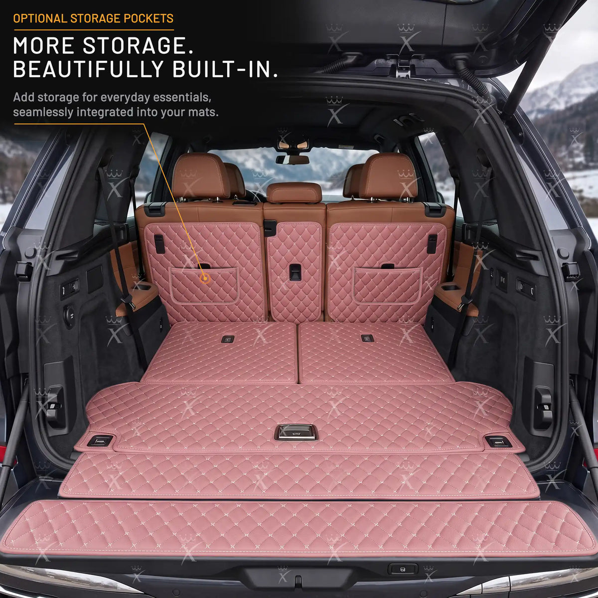 Luxus Car Mats™ - Svart og svart søm 3D luksusskinnstøvel/bagasjematte
