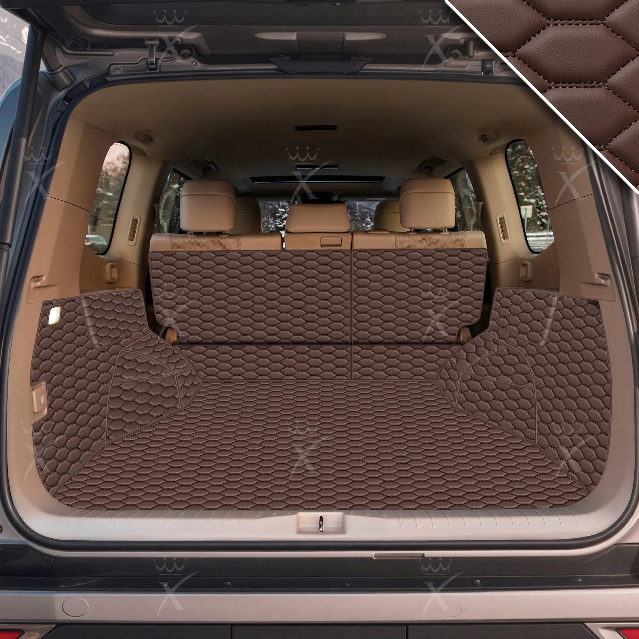 Luxus 360Fit Premium Honeycomb Custom Trunk Liner | Chocolate Brown