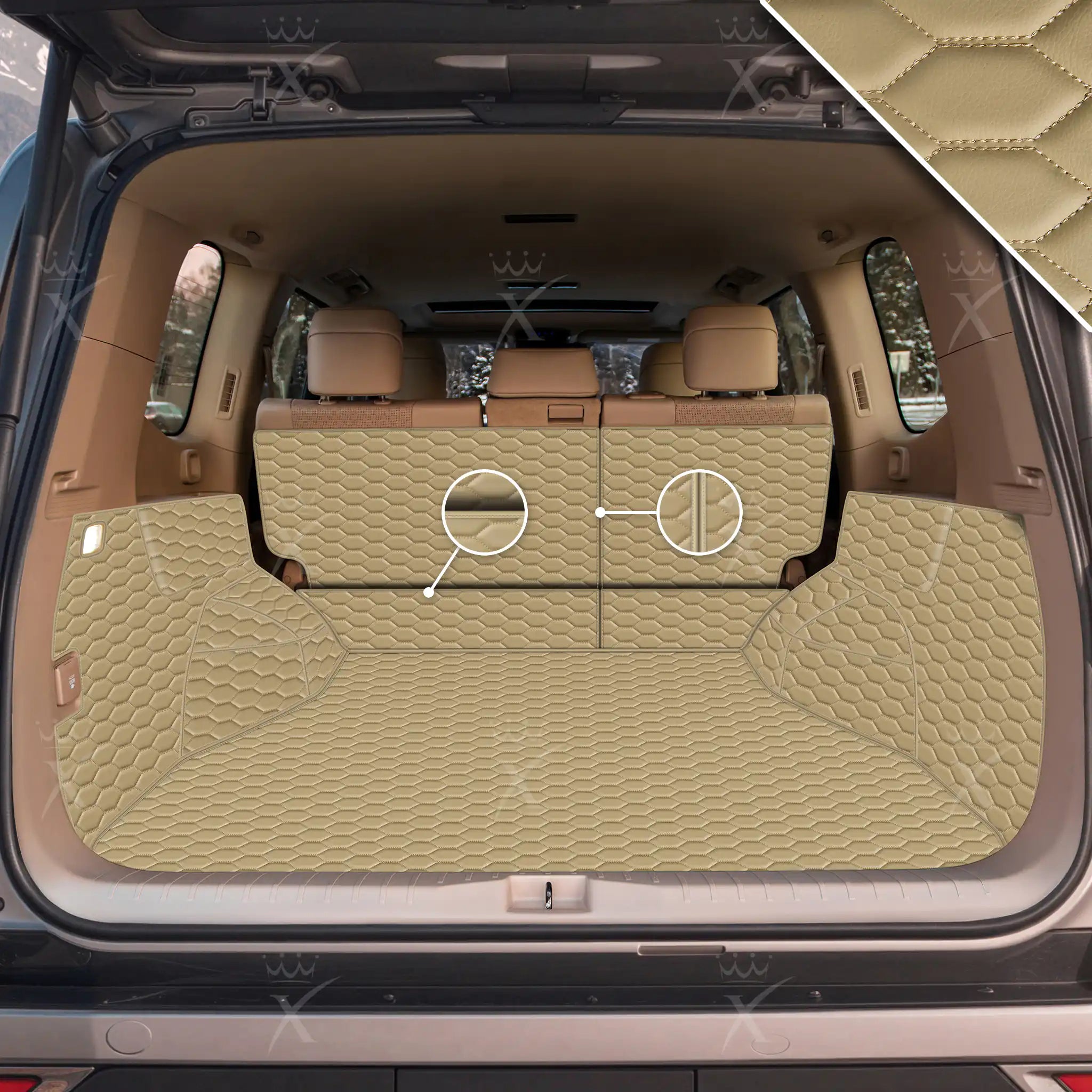 Luxus 360Fit Premium Honeycomb Custom Trunk Liner | Cream Beige
