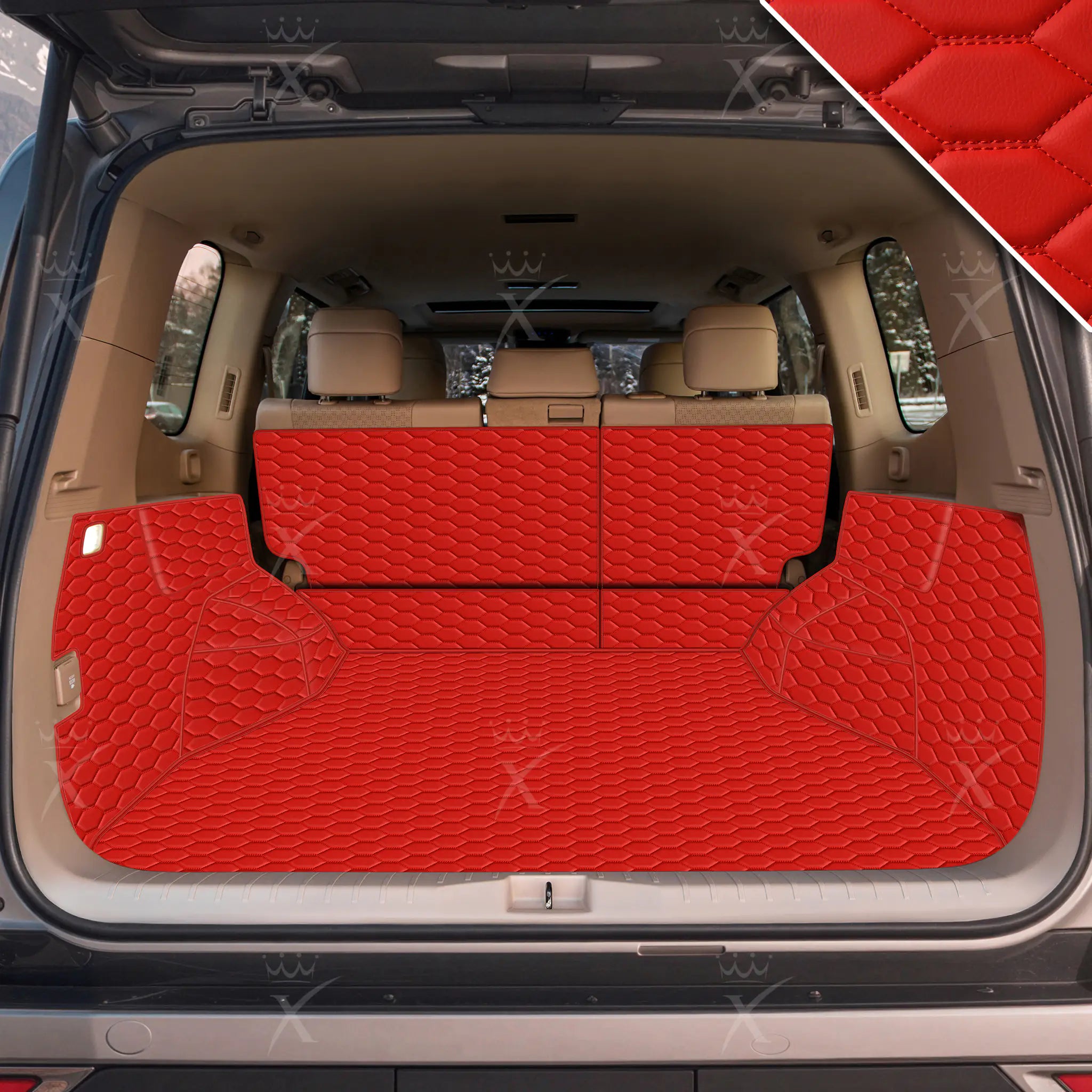 Luxus 360Fit Premium Honeycomb Custom Trunk Liner | Ferrari Red