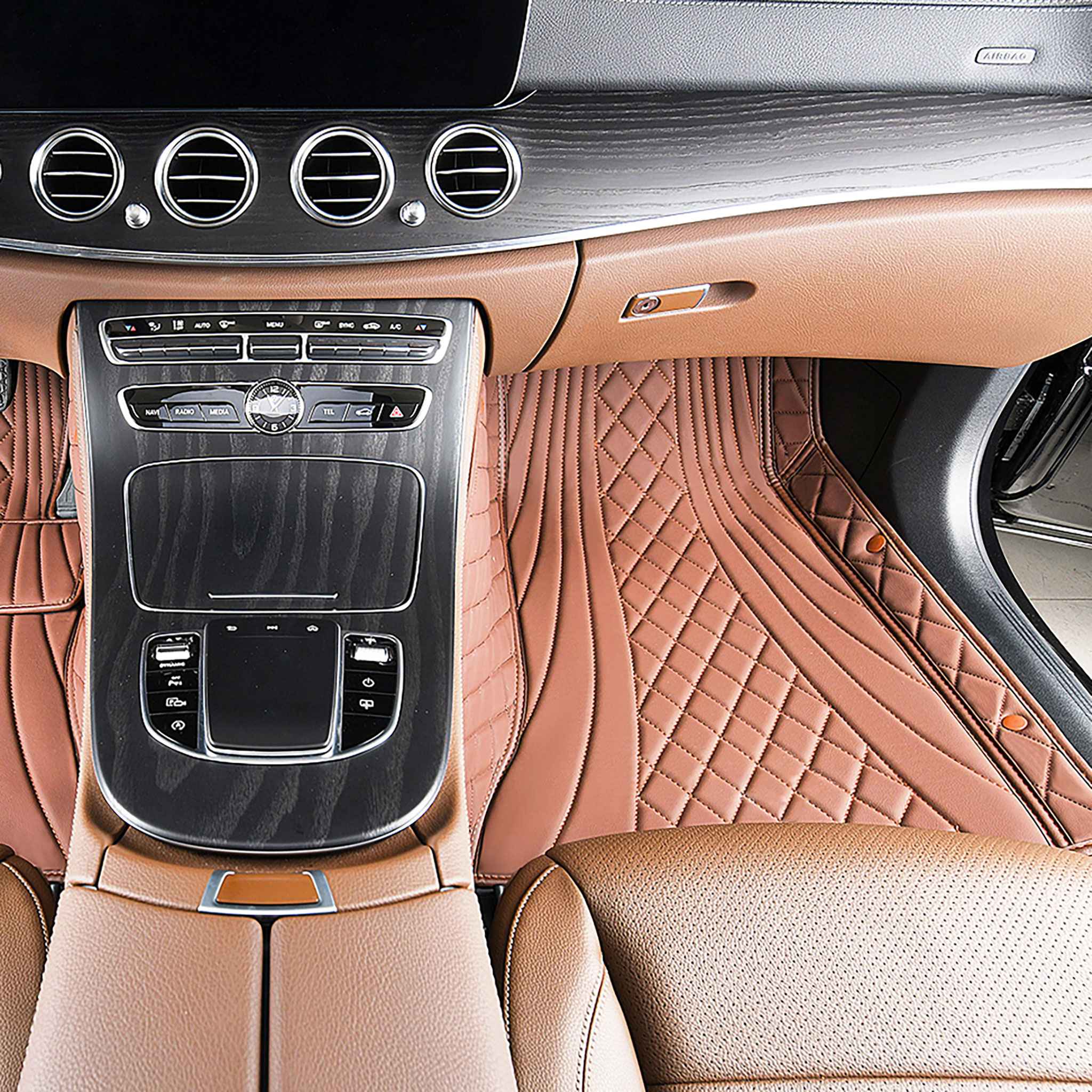 Luxus Exclusive Hybrid Custom Car Mats Set | Chocolate Brown