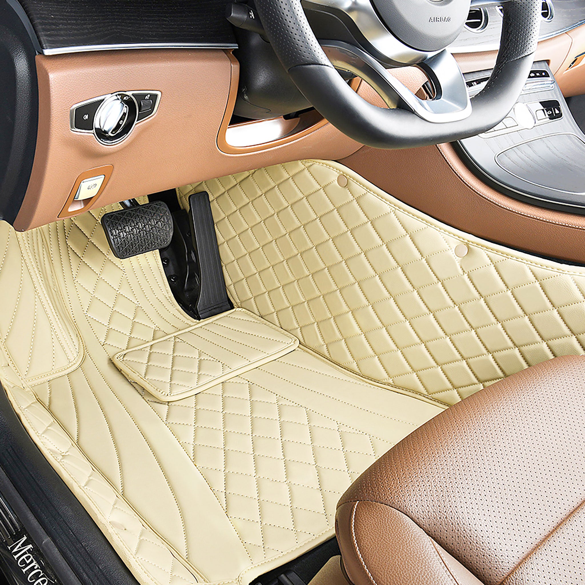 Luxus Exclusive Hybrid Custom Car Mats Set | Cream Beige