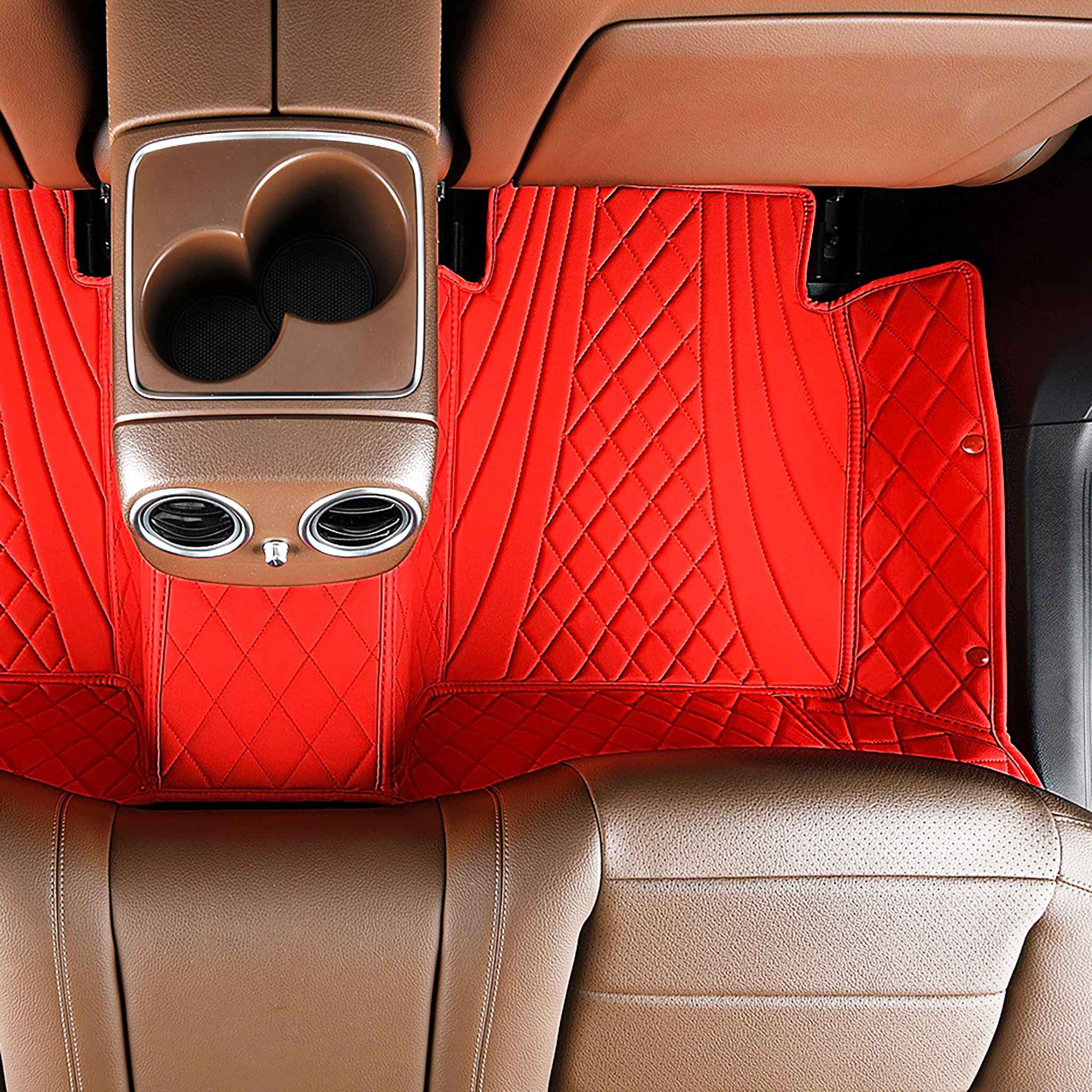 Luxus Car Mats™ – Luxus-Automatten-Set in Schwarz und mit schwarzen Nähten