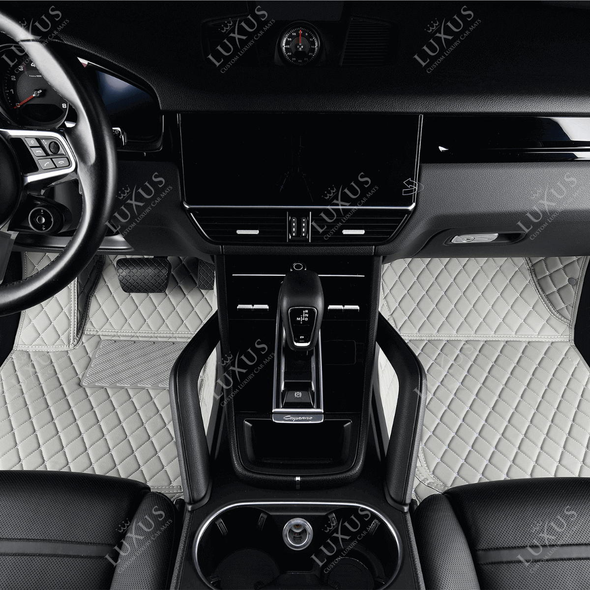 Luxus Premium Diamond Custom Car Mats Set | Light Gray