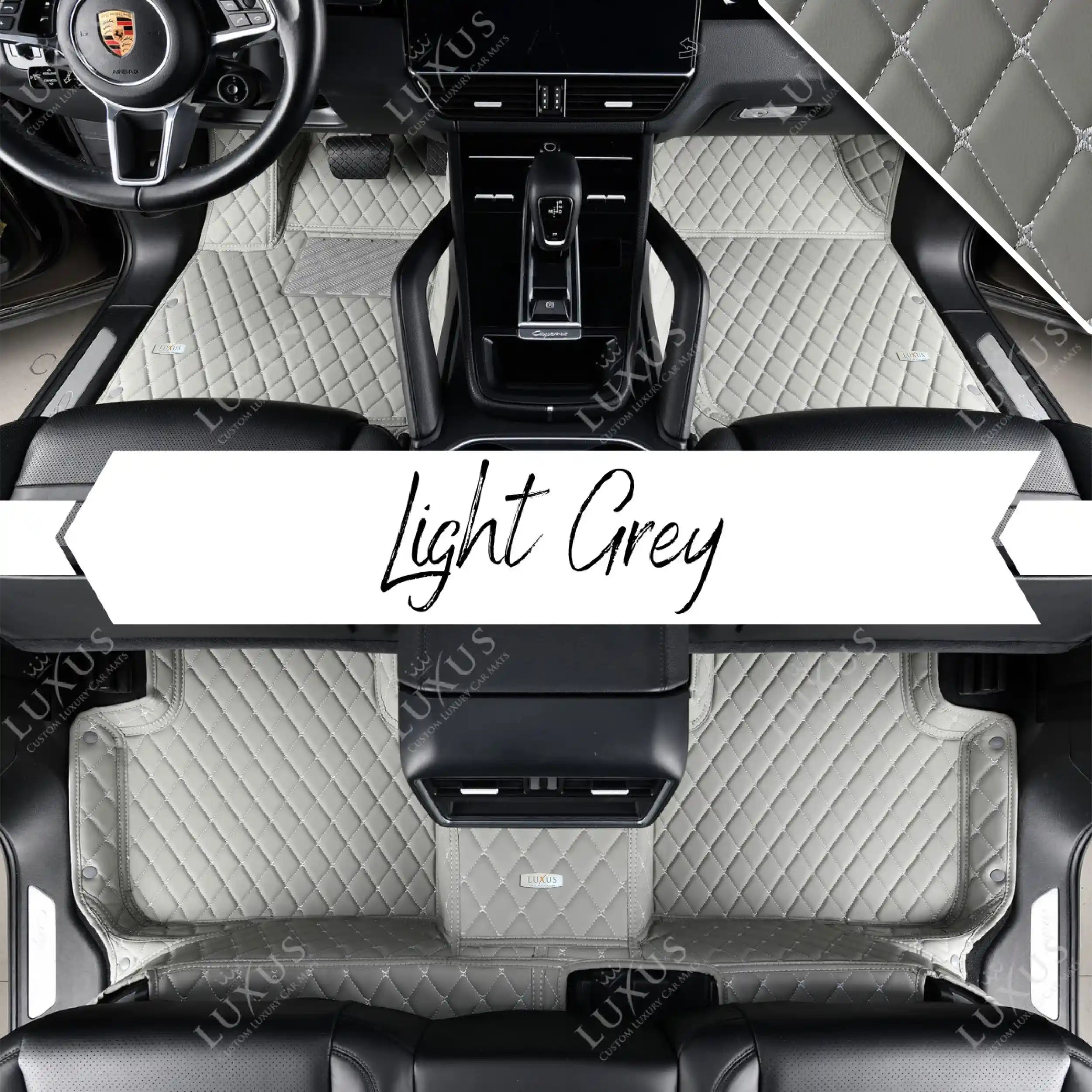 Luxus Premium Diamond Custom Car Mats Set | Light Gray