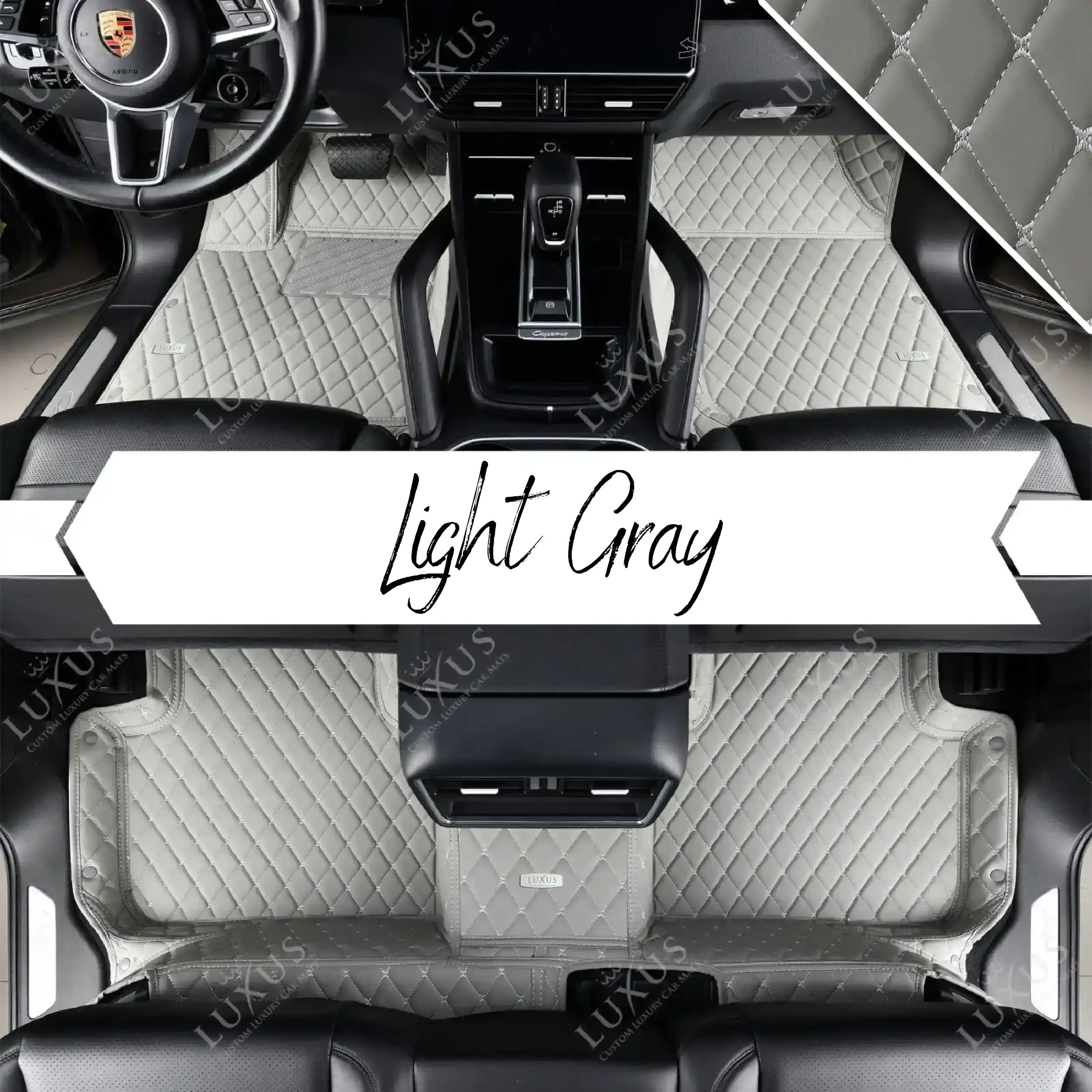 Luxus Car Mats™ - Lysegrå luksus bilmattesett