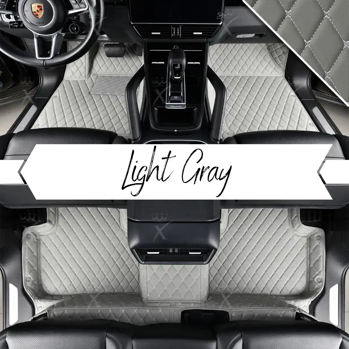 Luxus Car Mats™ - Juego de alfombrillas de lujo gris claro