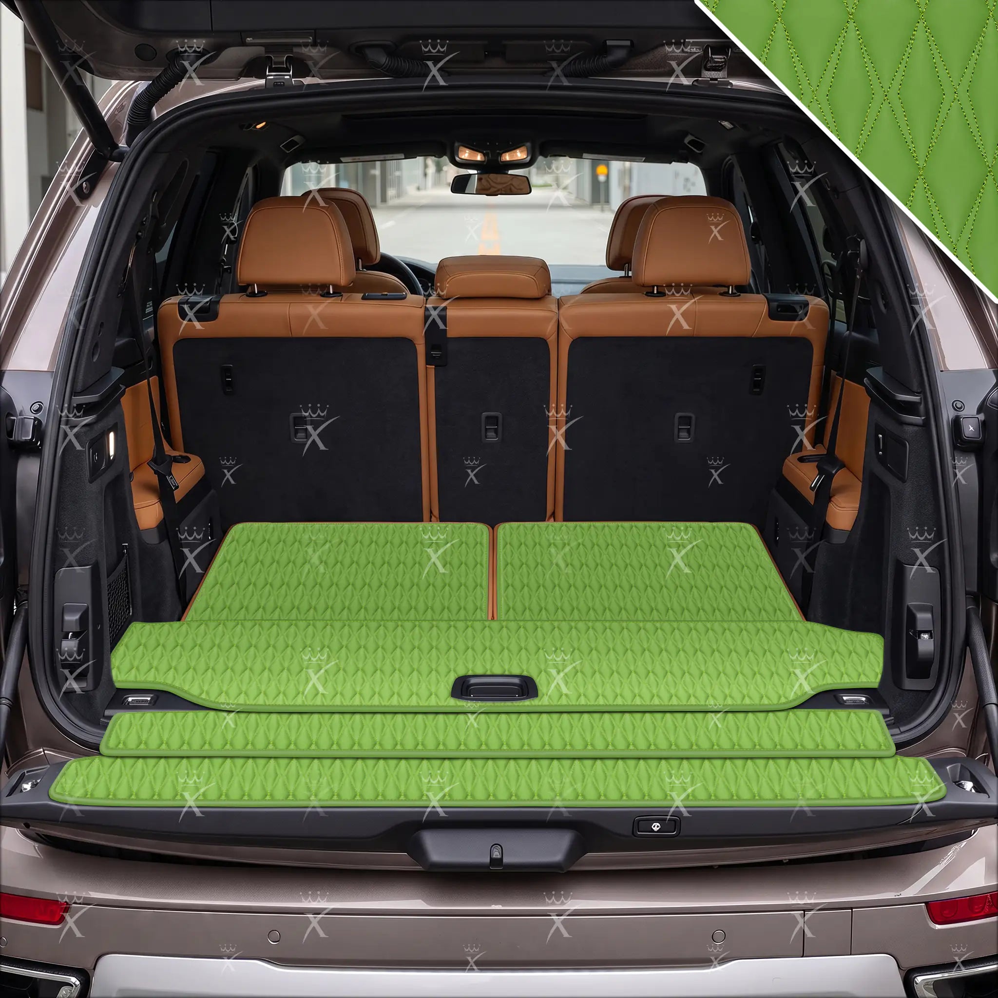 Luxus Twin-Diamond Base Series Trunk Mat | Lime Green