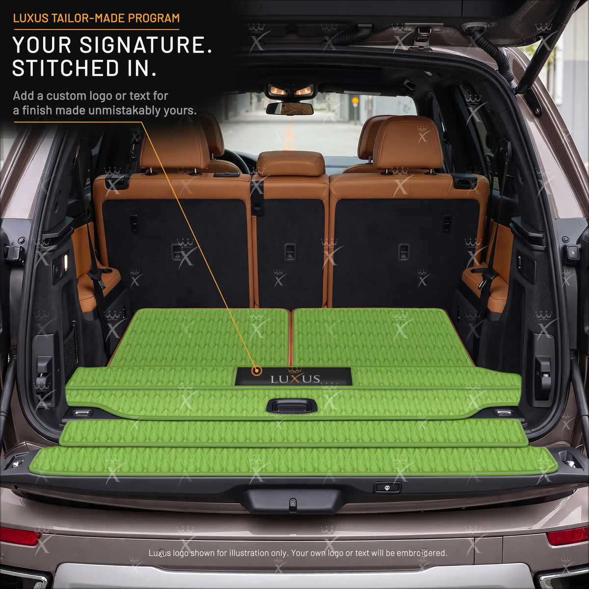Luxus Twin-Diamond BaseFit Series Trunk Mat | Lime Green