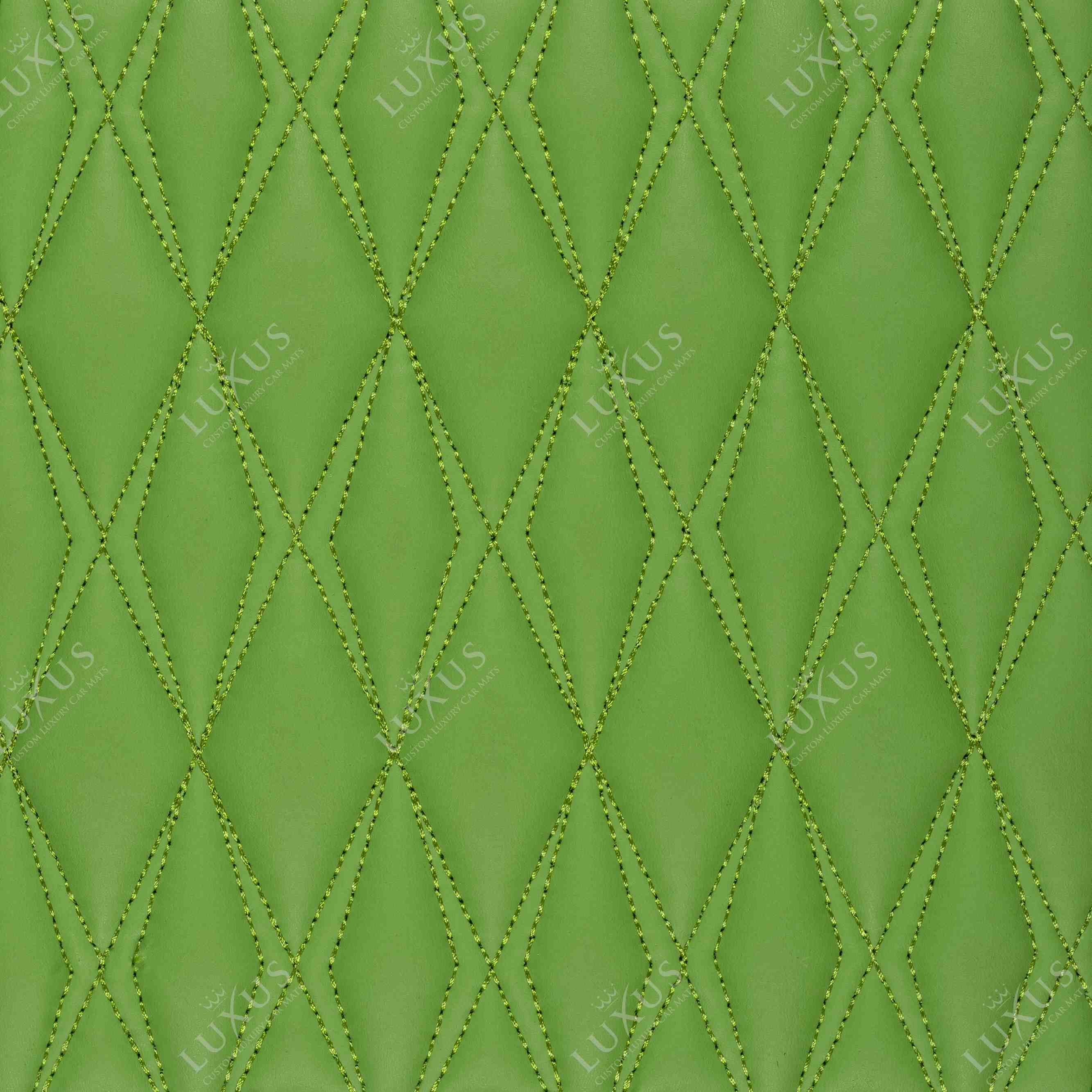 Luxus Premium Twin-Diamond Custom Luxury Car Mats Set | Lime Green