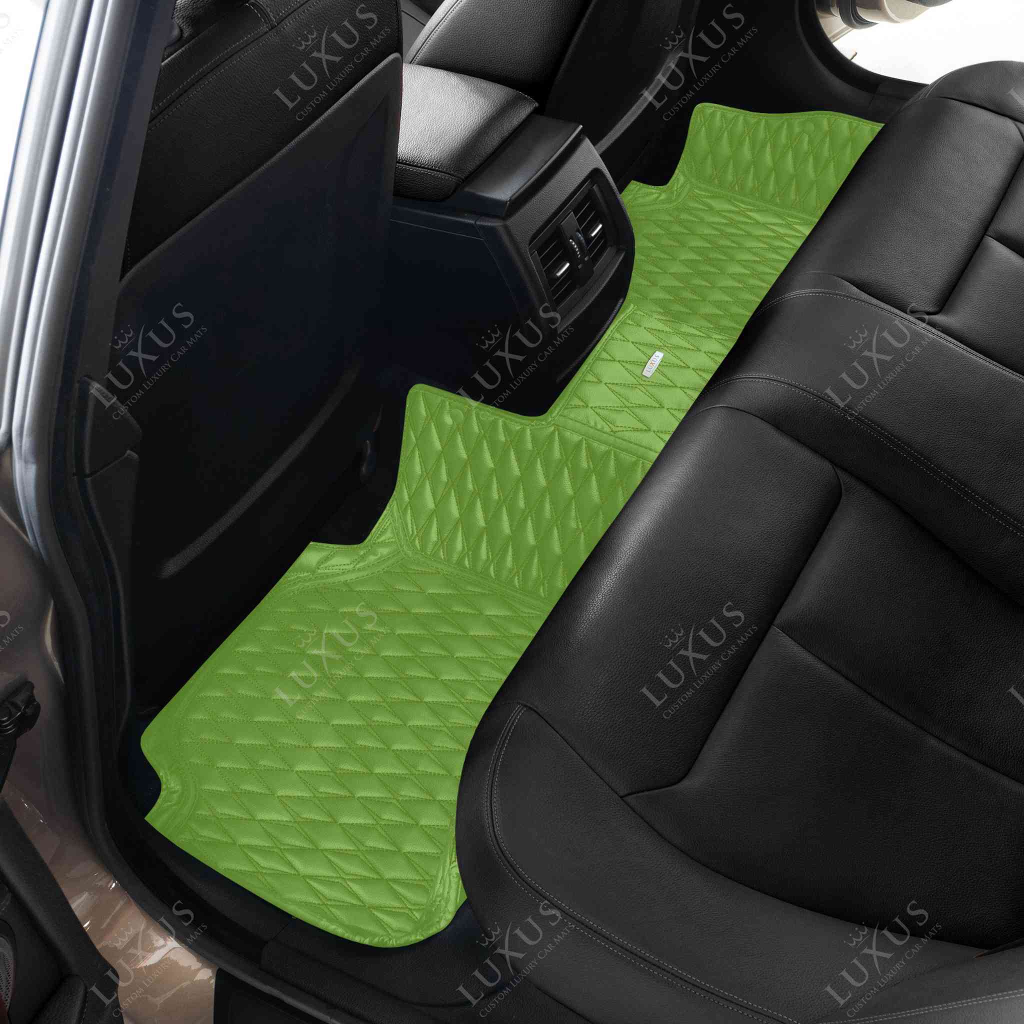 Luxus Premium Twin-Diamond Custom Luxury Car Mats Set | Lime Green