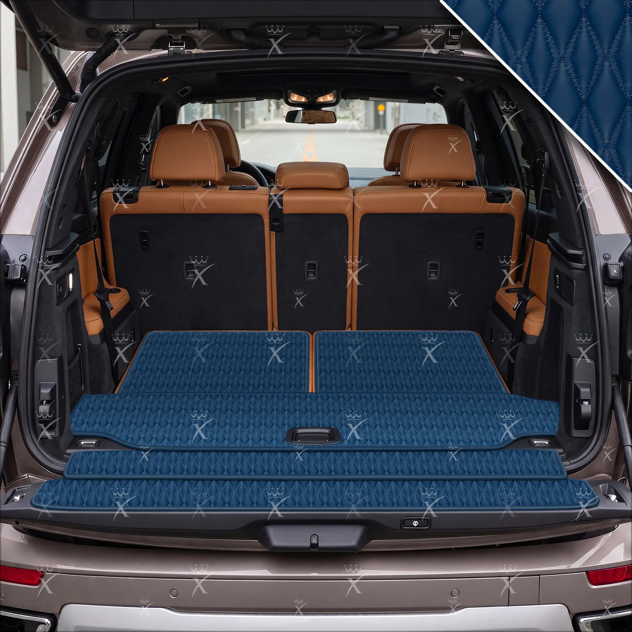 Luxus Twin-Diamond Base Series Trunk Mat | Midnight Blue