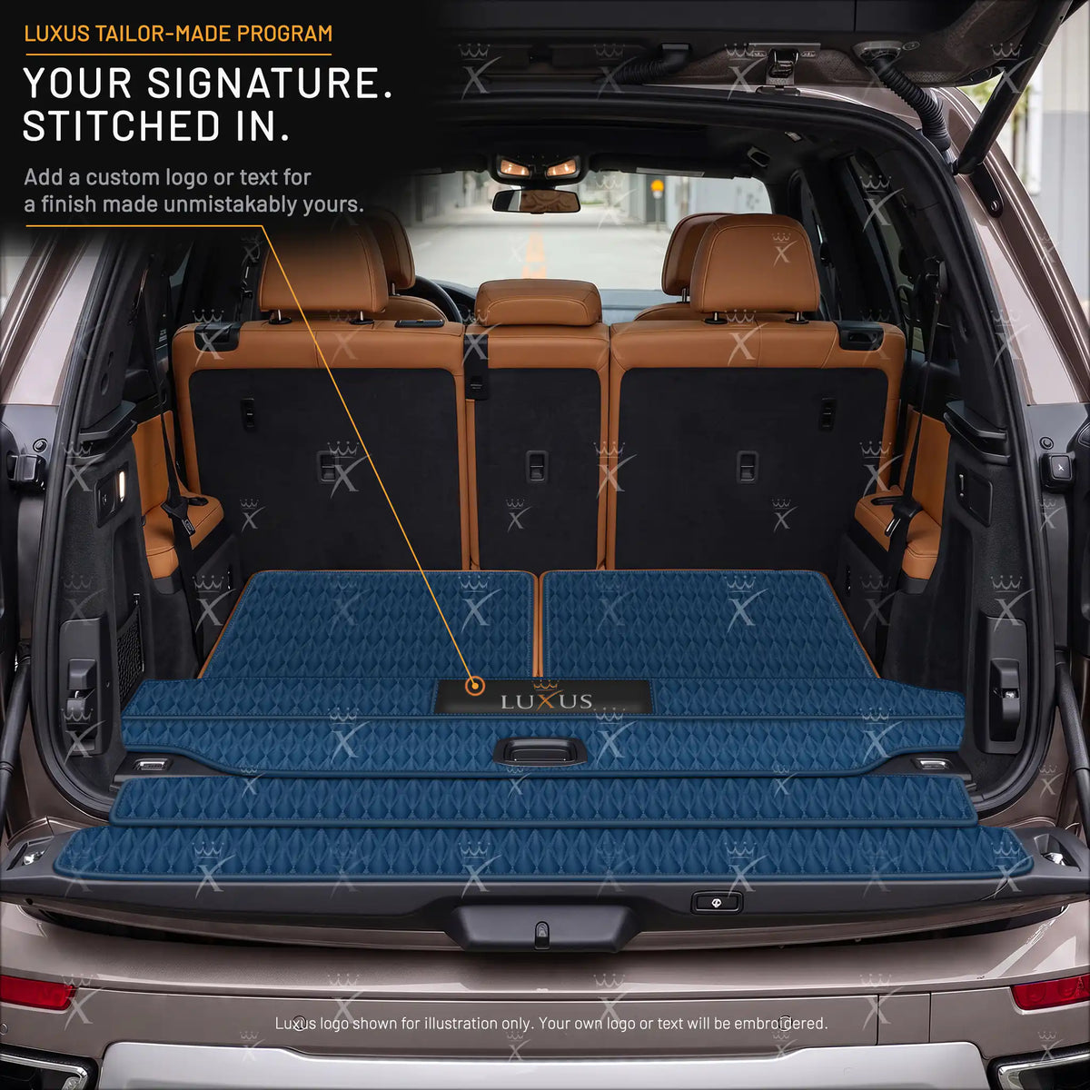 Luxus Twin-Diamond BaseFit Series Trunk Mat | Midnight Blue