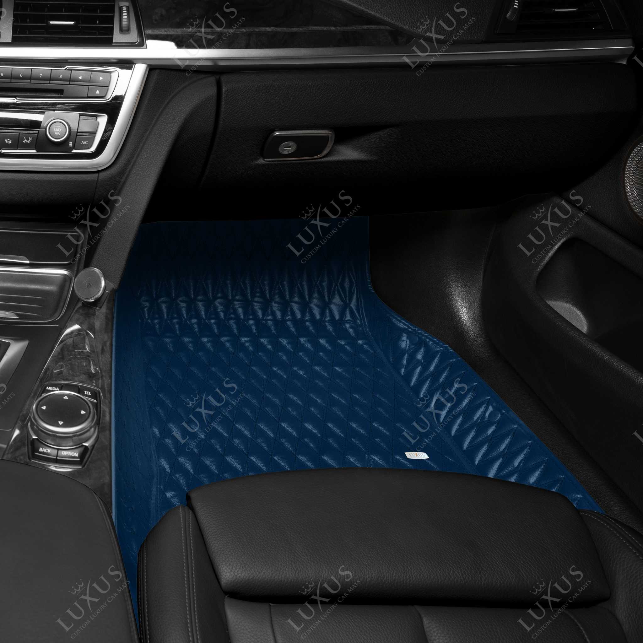 Luxus Premium Twin-Diamond Custom Luxury Car Mats Set | Midnight Blue