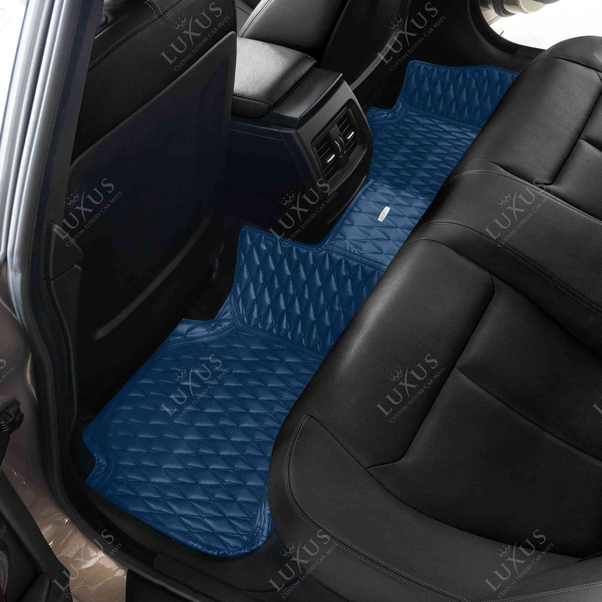 Luxus Premium Twin-Diamond Custom Luxury Car Mats Set | Midnight Blue