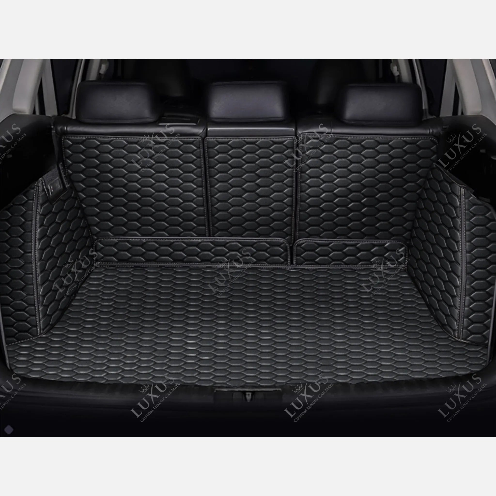 Luxus 360Fit Premium Honeycomb Custom Trunk Liner | Black & Black Stitching