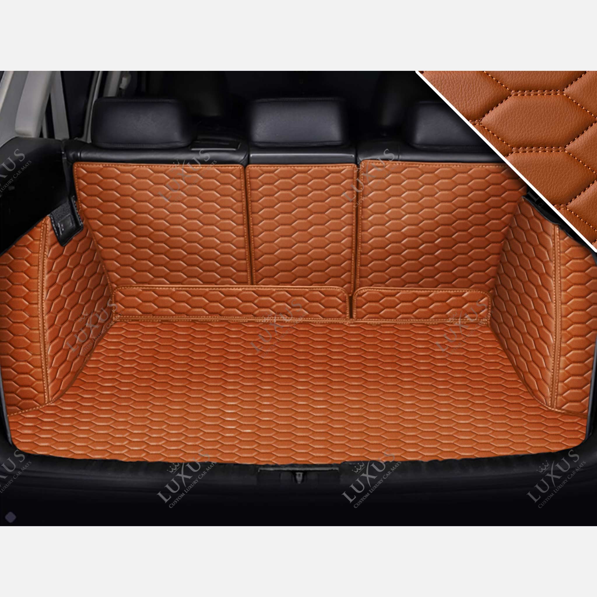 Luxus 360Fit Premium Honeycomb Custom Trunk Liner | Caramel Brown
