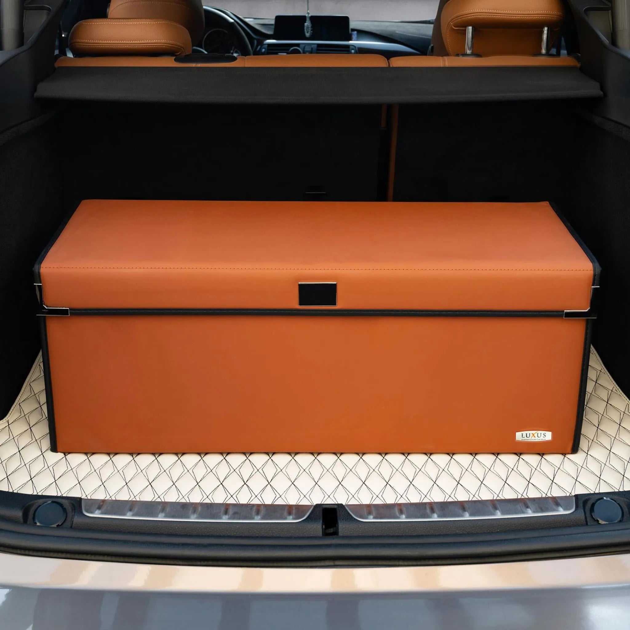 Luxus Premium Seamless Trunk Organizer | Caramel Brown