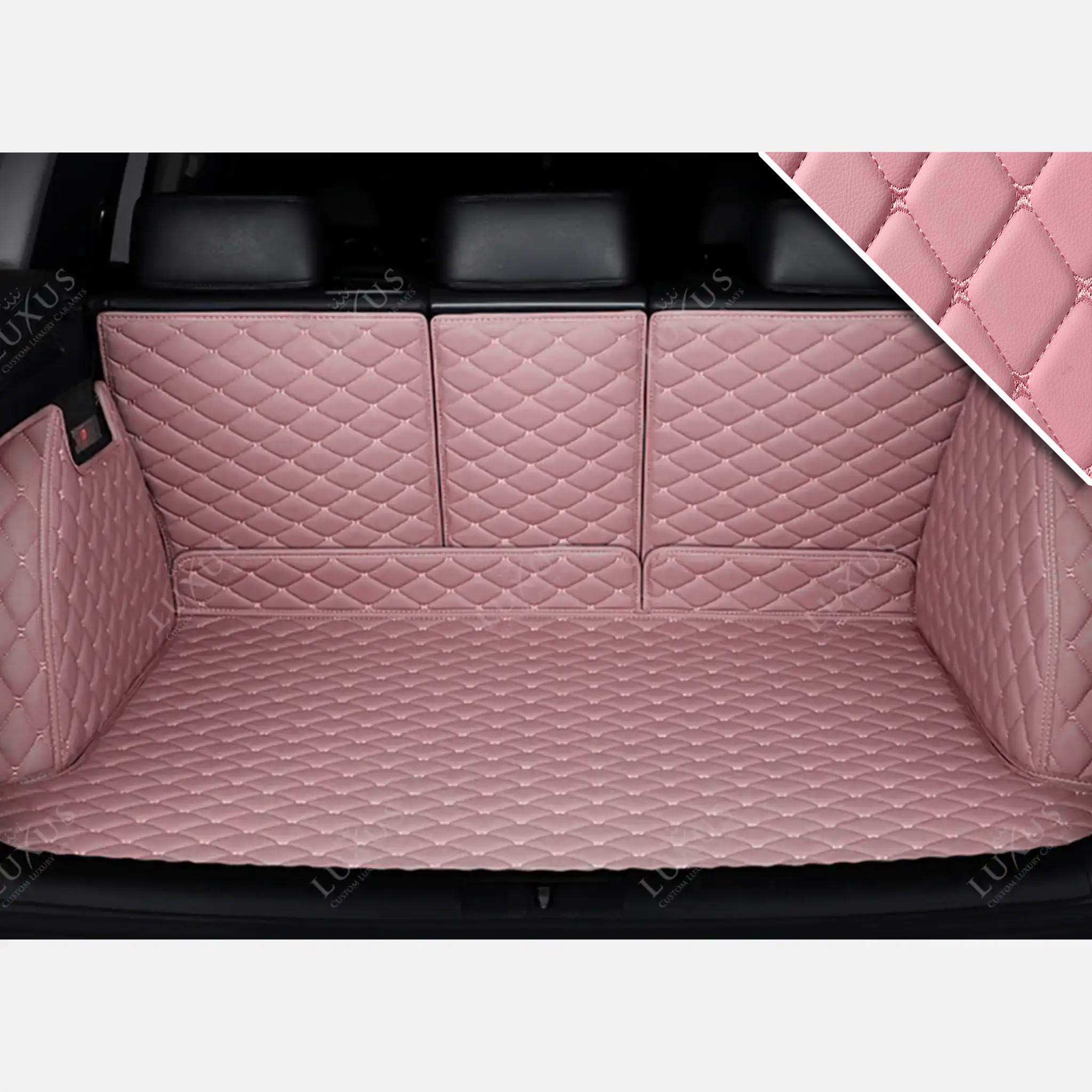 Luxus Car Mats™ – Schwarz & Beige genähte 3D-Luxus-Leder-Kofferraum-/Kofferraummatte