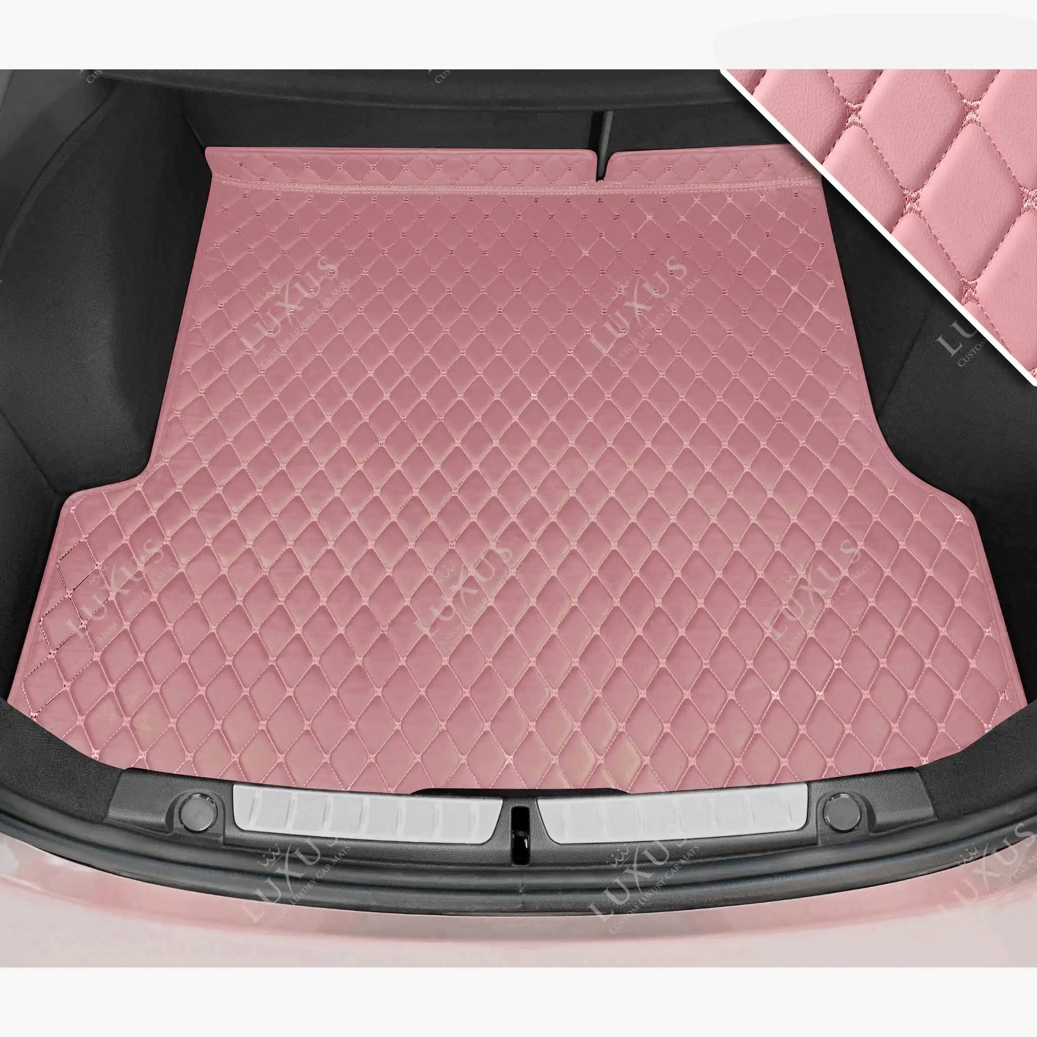 Luxus Car Mats™ - Tappetino per bagagliaio/stivale in pelle di lusso rosso ciliegia