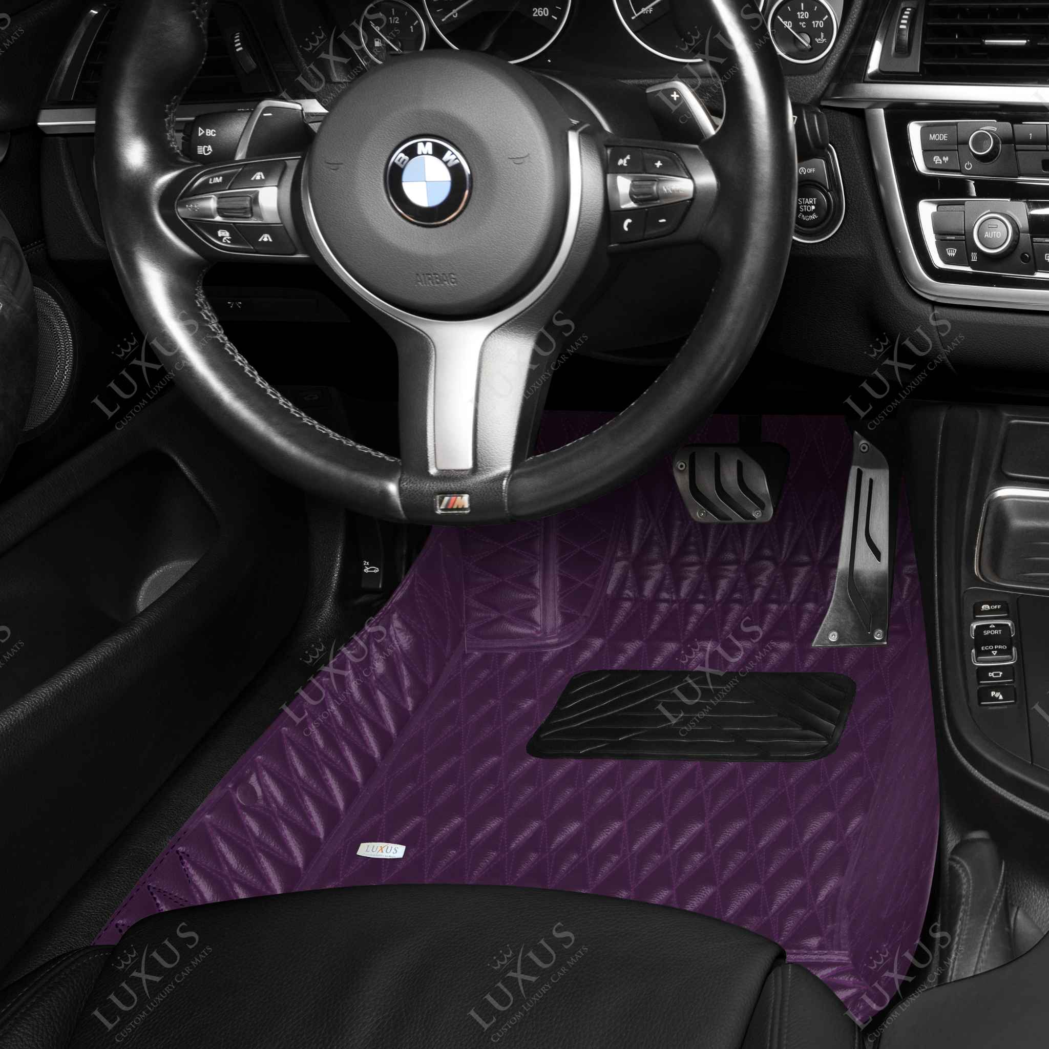 Luxus Premium Twin-Diamond Custom Luxury Car Mats Set | Plum Purple