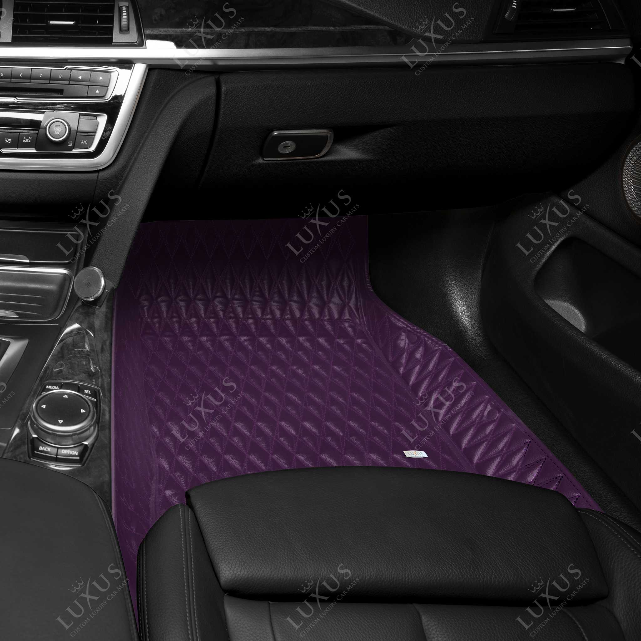 Luxus Premium Twin-Diamond Custom Luxury Car Mats Set | Plum Purple