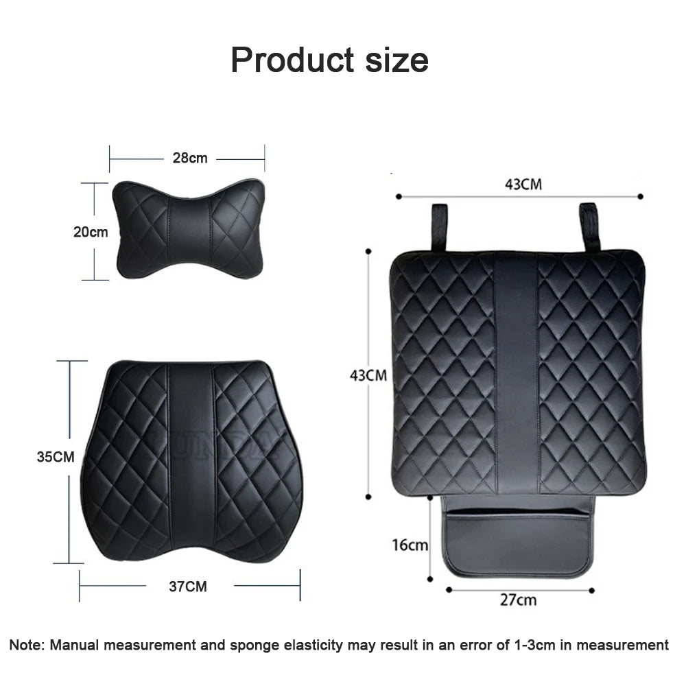 Luxus Premium Diamond Stitching Seat Cushion & Lumbar Support
