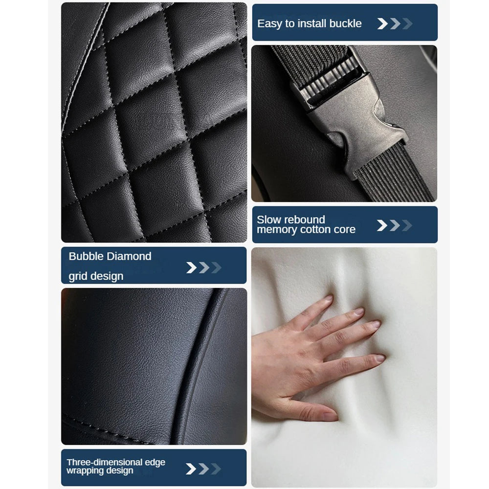 Luxus Premium Diamond Stitching Seat Cushion & Lumbar Support