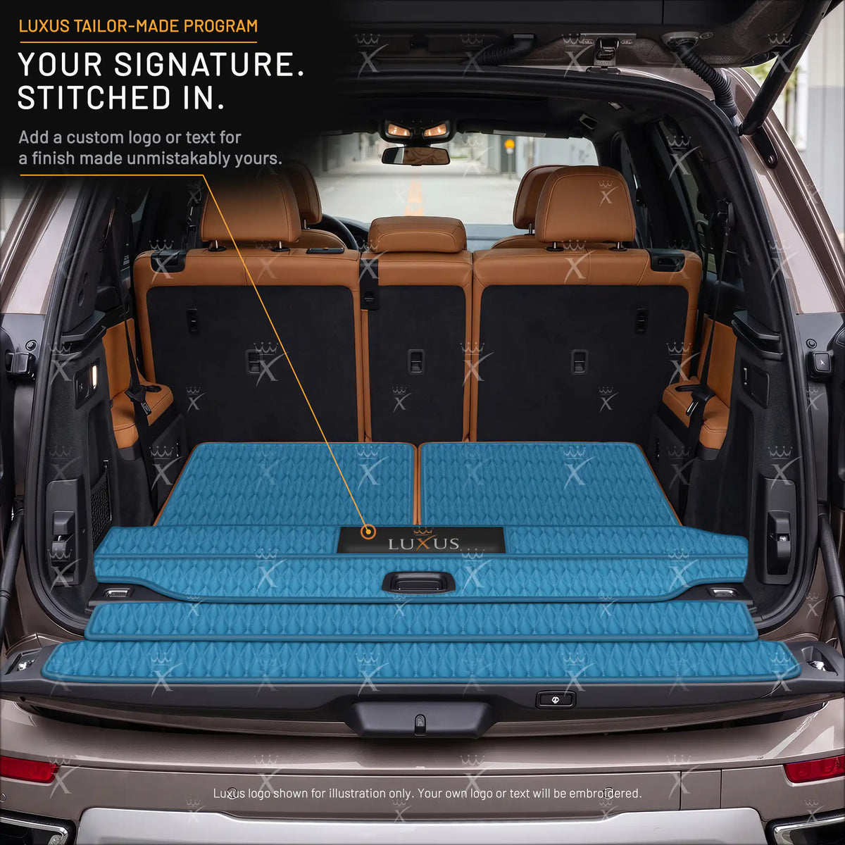 Luxus Twin-Diamond BaseFit Series Trunk Mat | Sky Blue