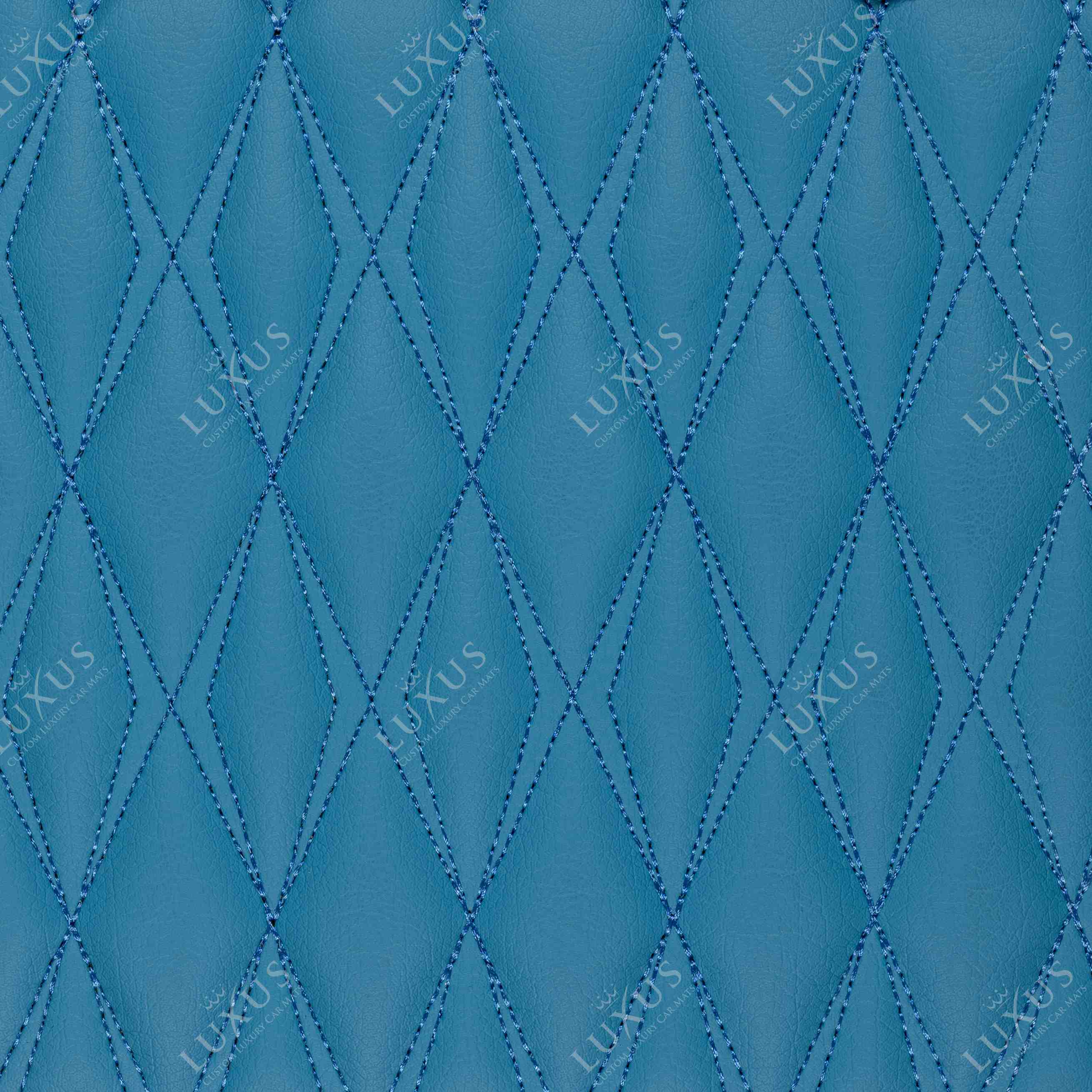 Luxus Premium Twin-Diamond Custom Luxury Car Mats Set | Sky Blue