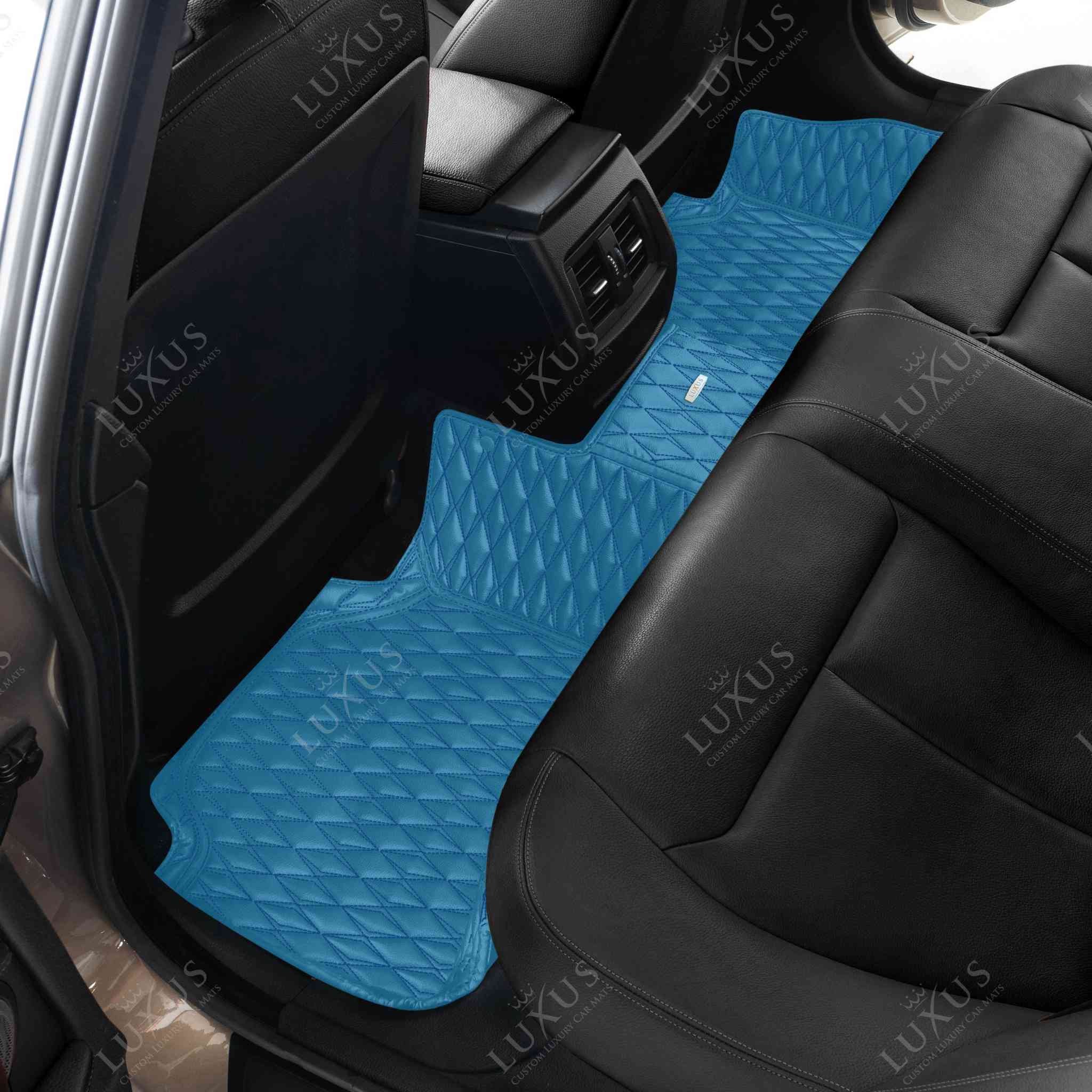 Luxus Premium Twin-Diamond Custom Luxury Car Mats Set | Sky Blue