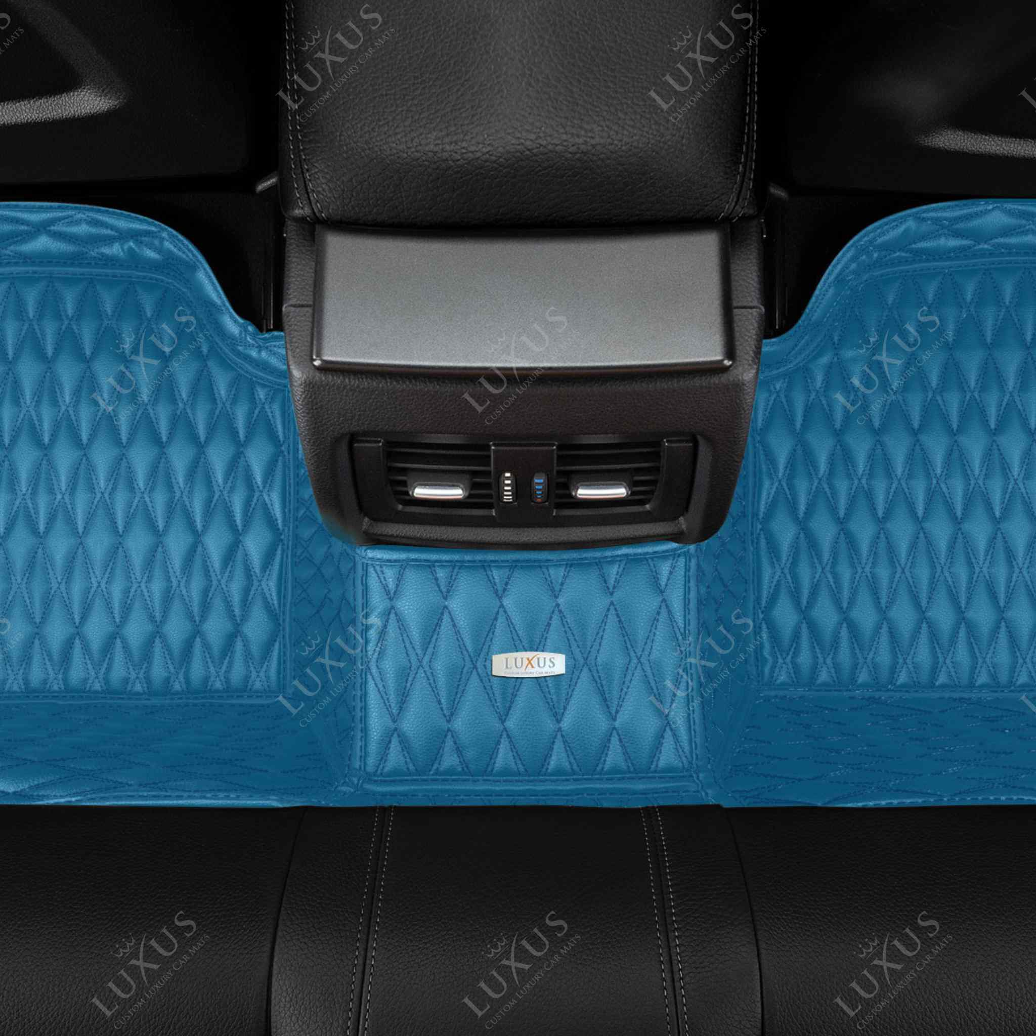 Luxus Premium Twin-Diamond Custom Luxury Car Mats Set | Sky Blue