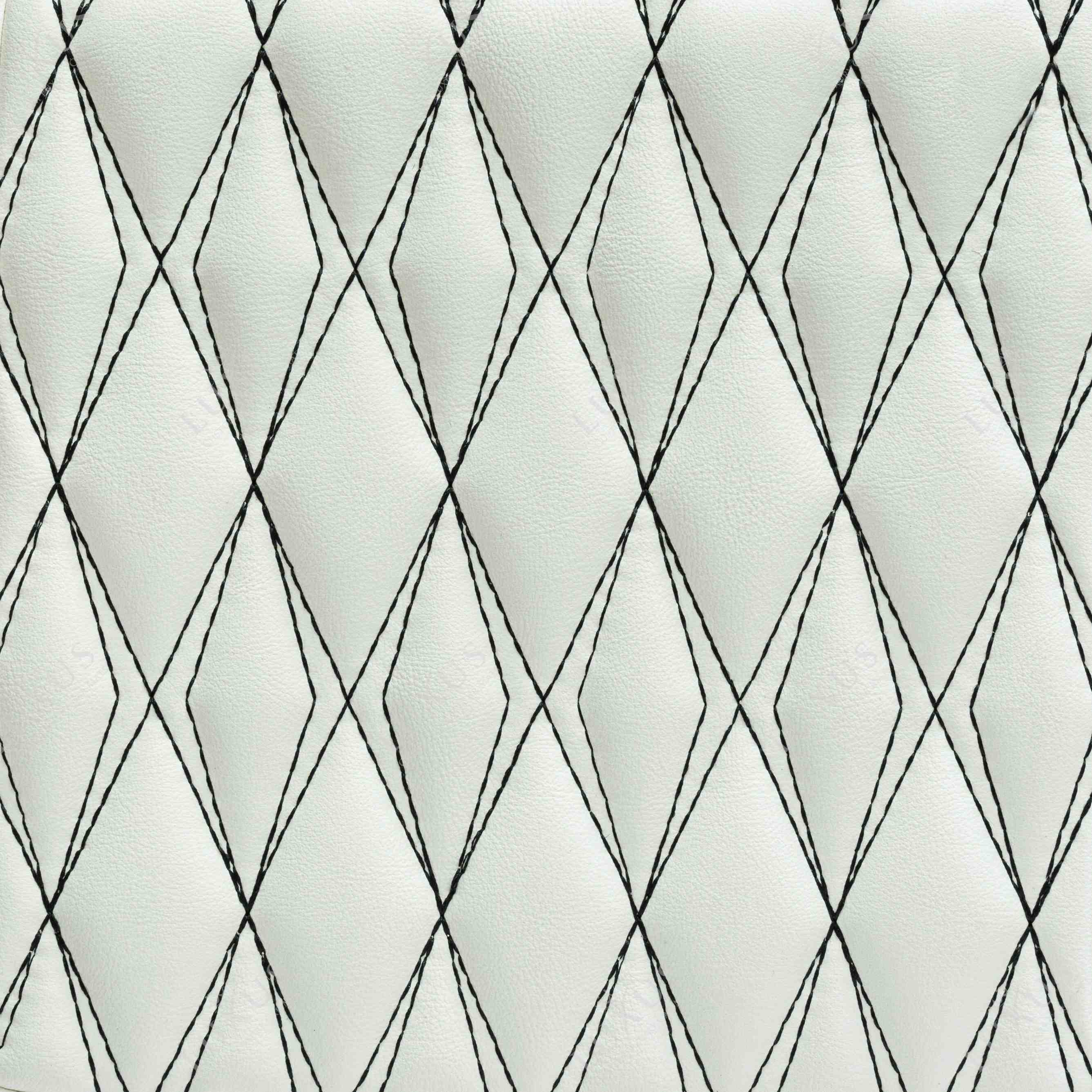 Luxus Premium Twin-Diamond Custom Luxury Car Mats Set | Snow White Black Stitching