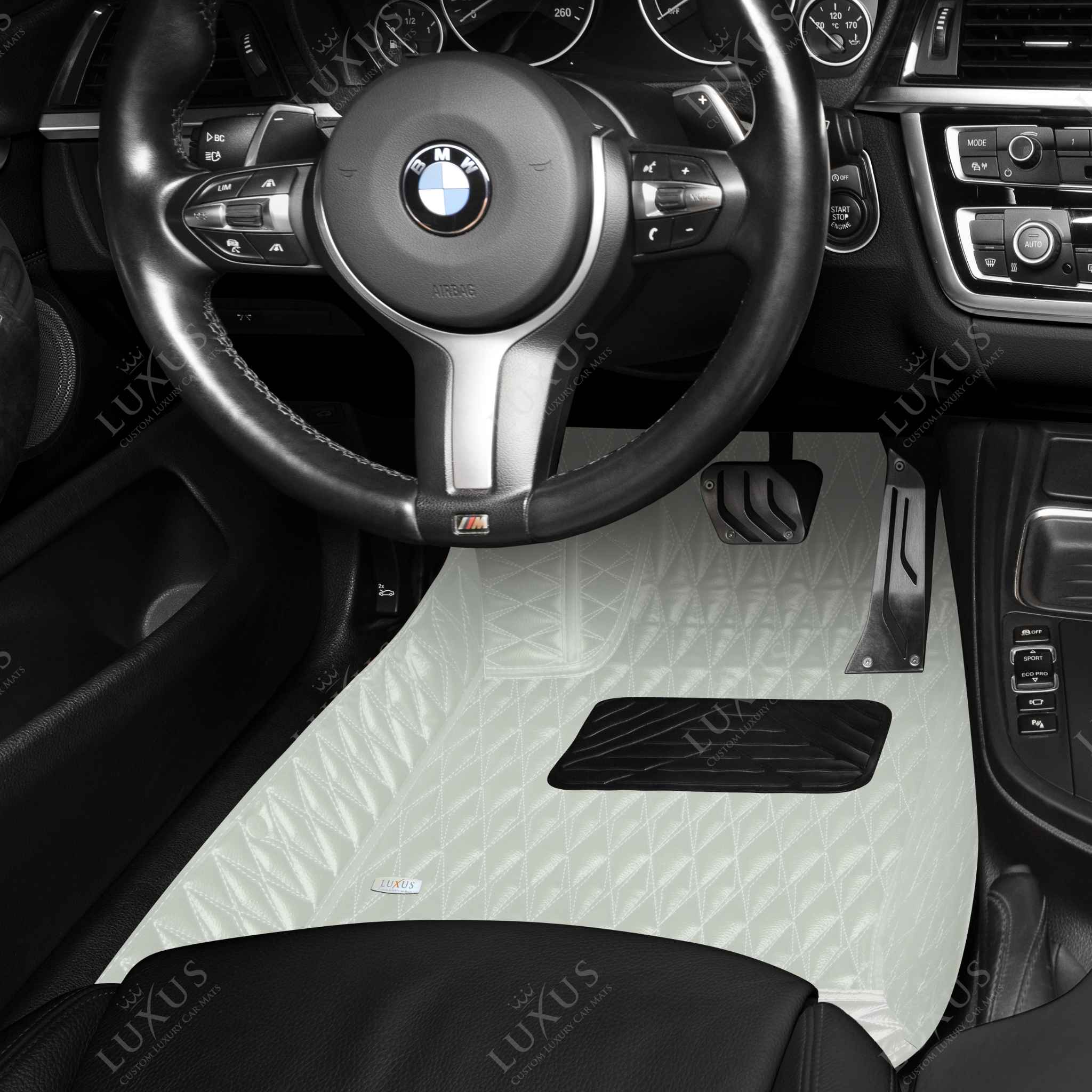 Luxus Premium Twin-Diamond Custom Luxury Car Mats Set | Snow White