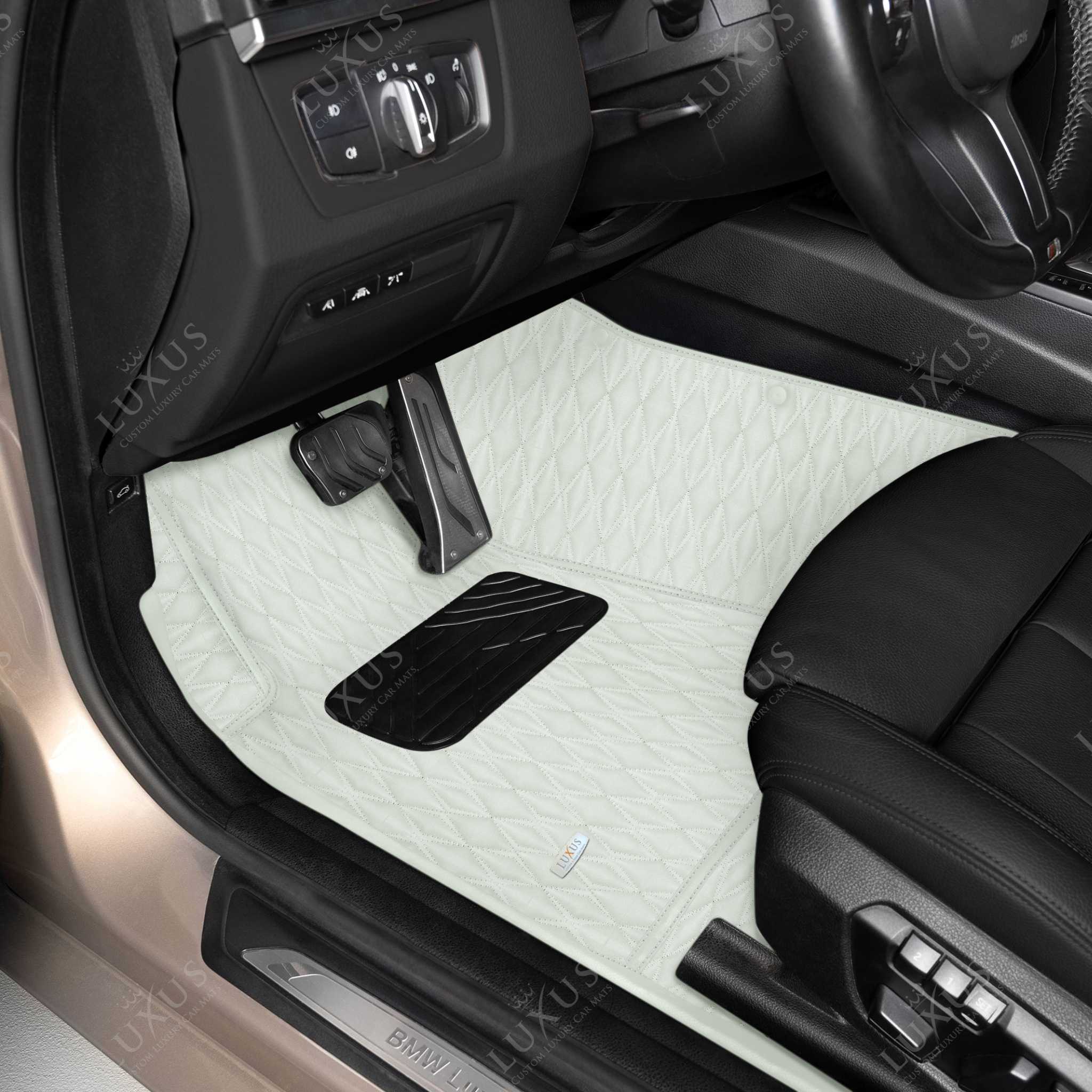 Luxus Premium Twin-Diamond Custom Luxury Car Mats Set | Snow White