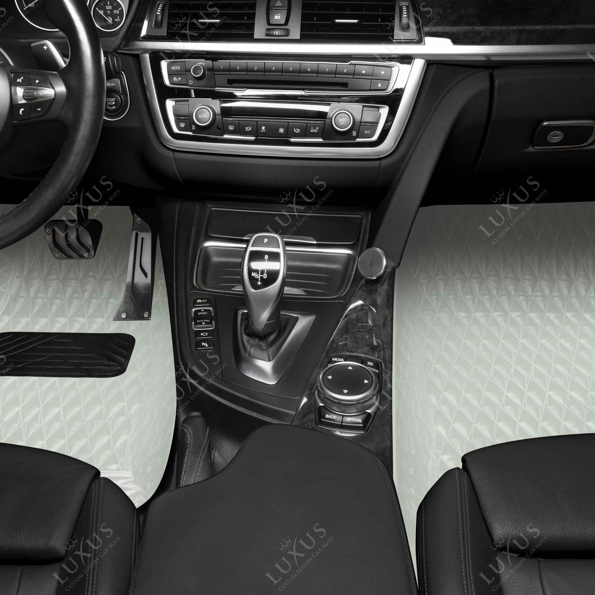 Luxus Premium Twin-Diamond Custom Luxury Car Mats Set | Snow White