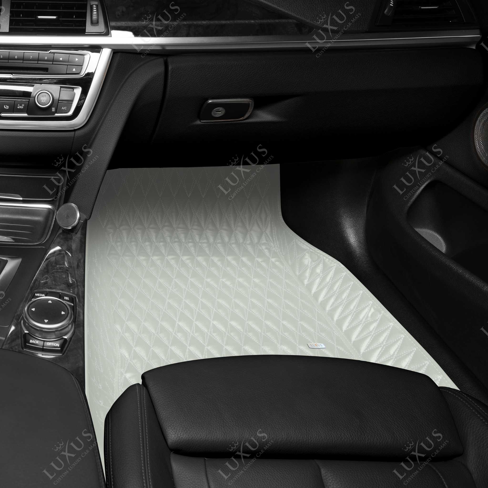 Luxus Premium Twin-Diamond Custom Luxury Car Mats Set | Snow White