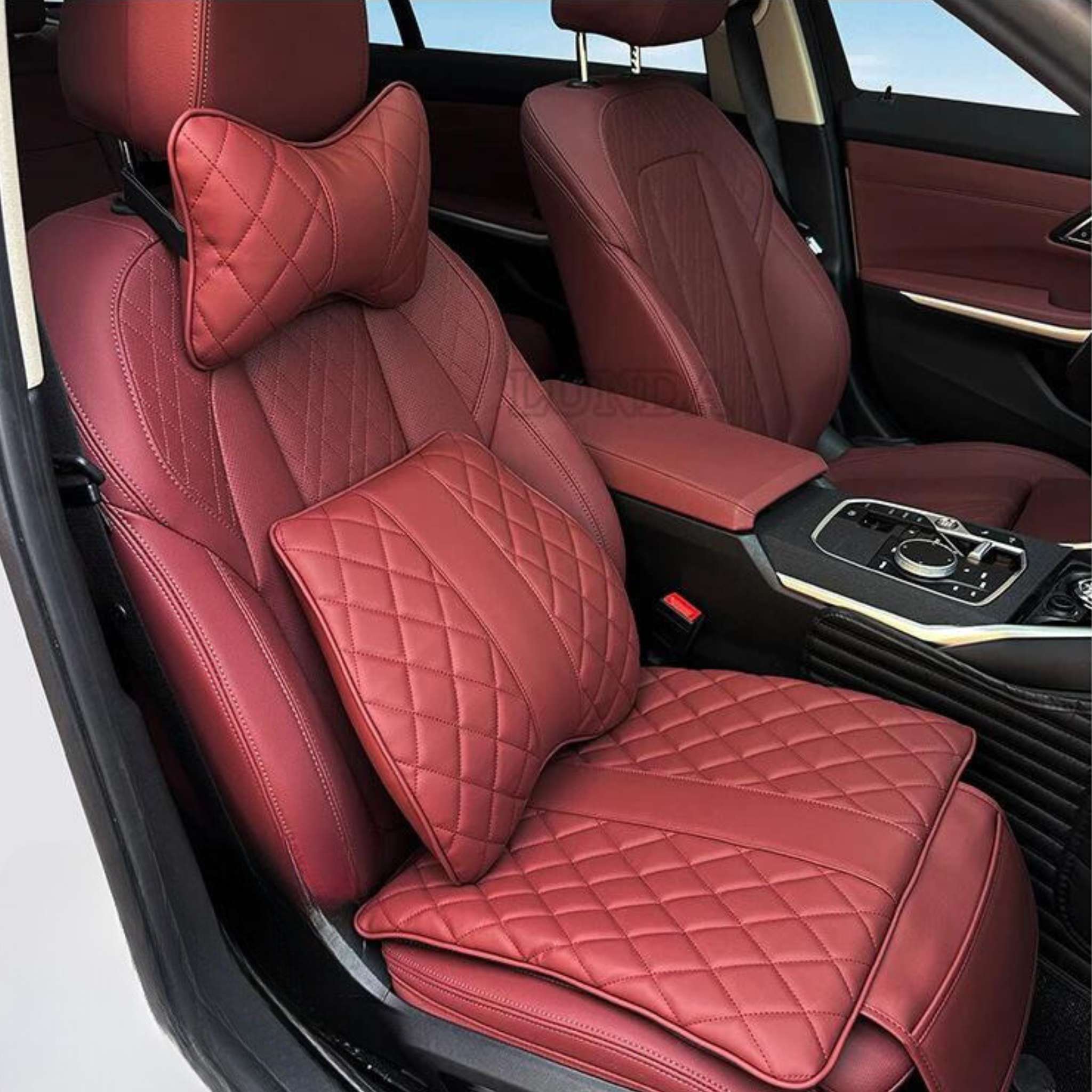 Luxus Premium Diamond Stitching Seat Cushion & Lumbar Support