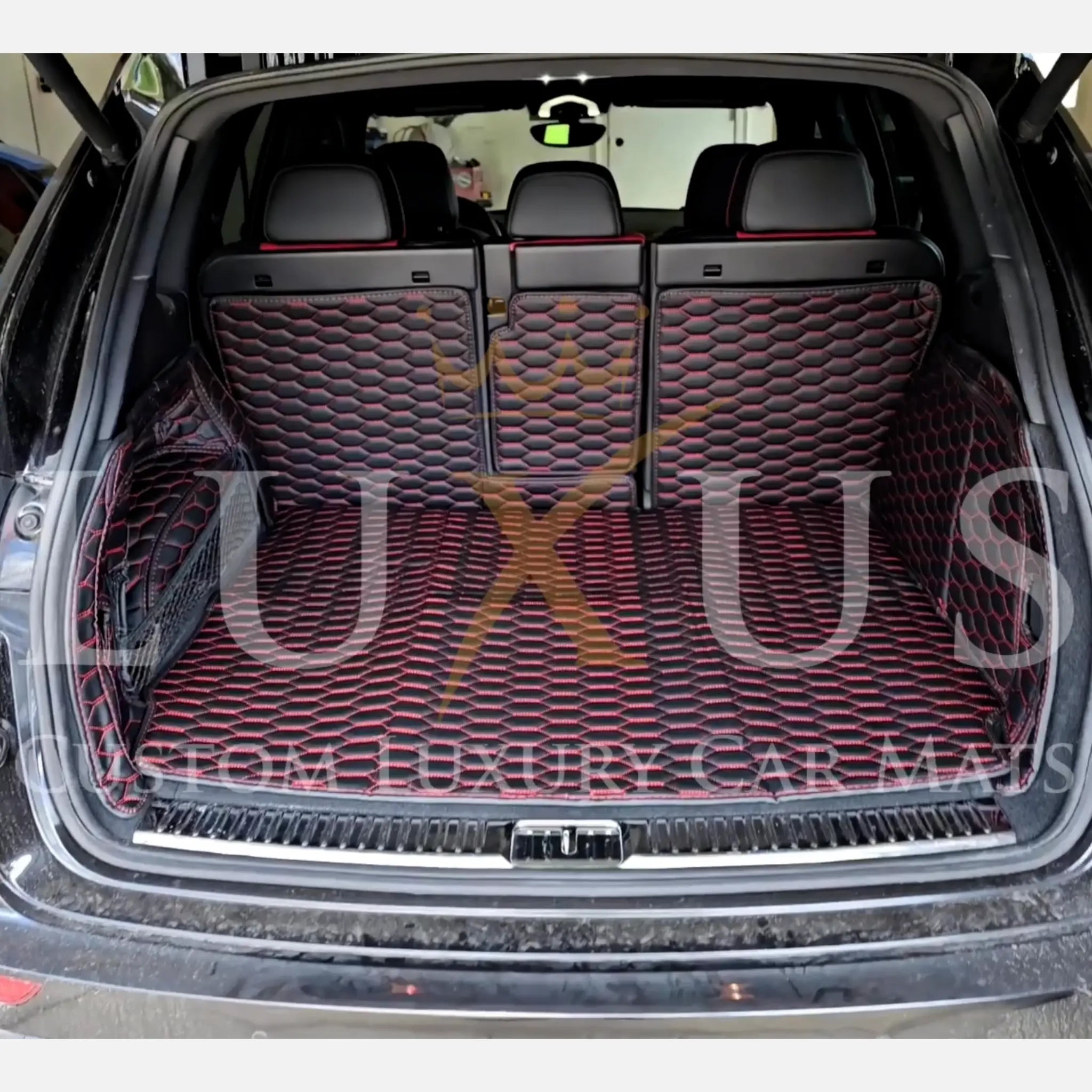 Luxus 360Fit Premium Honeycomb Custom Trunk Liner | Black & Yellow Stitching