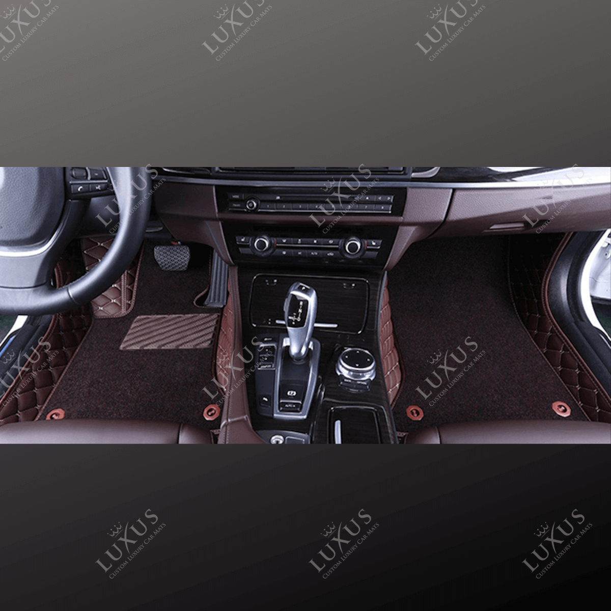 Luxus Car Mats™ - Juego de alfombrillas de lujo con costuras negras y azules