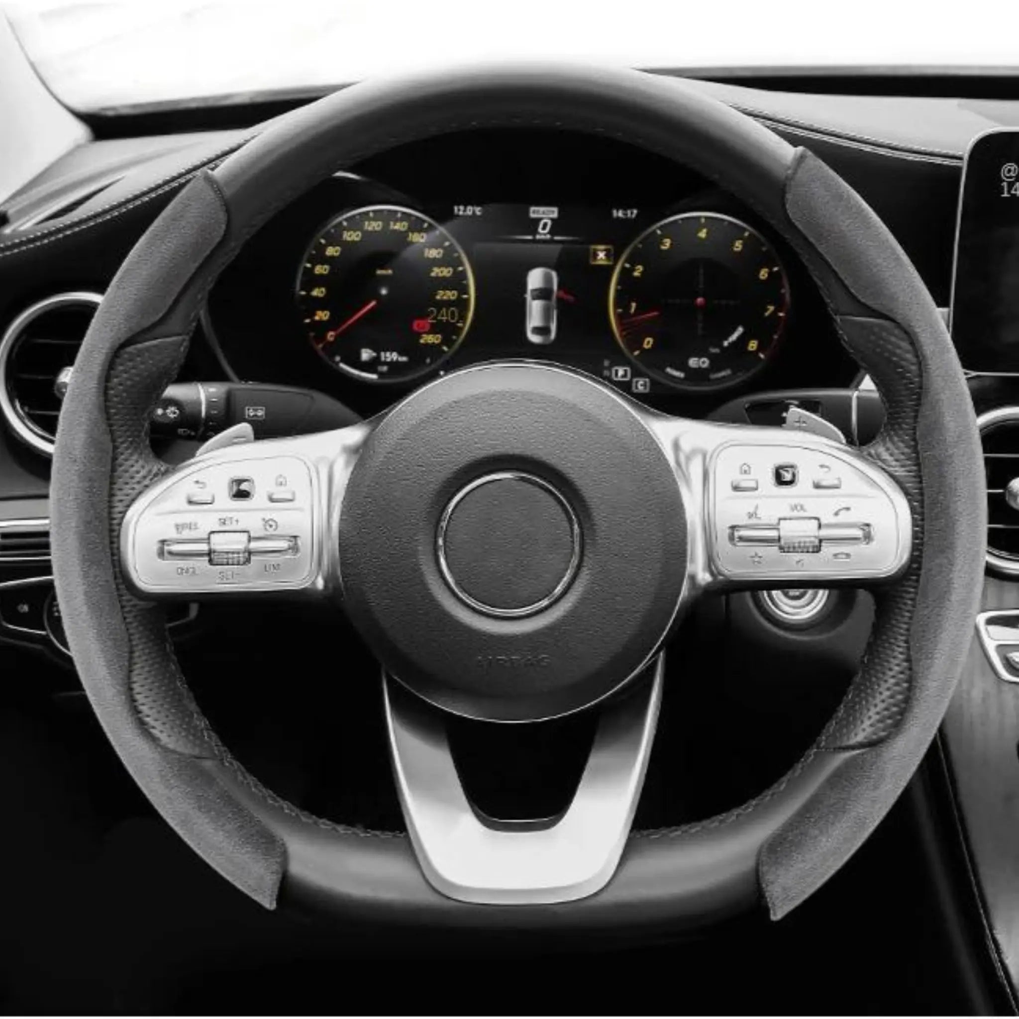 Luxus Suede Minimalist Steering Wheel Cover