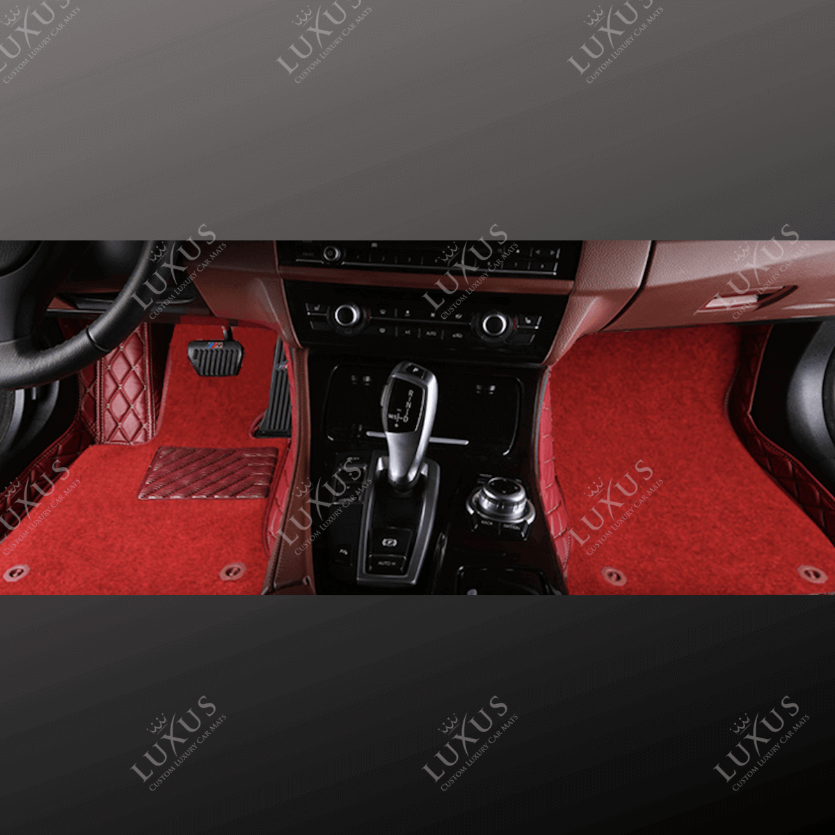 Luxus Car Mats™ - svart og blå søm Luksus bilmattesett