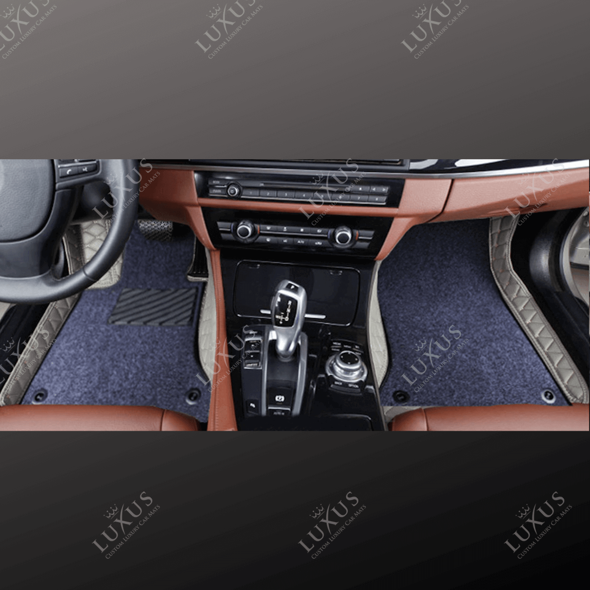 Luxus Car Mats™ - Luxe automattenset met zwarte en blauwe stiksels