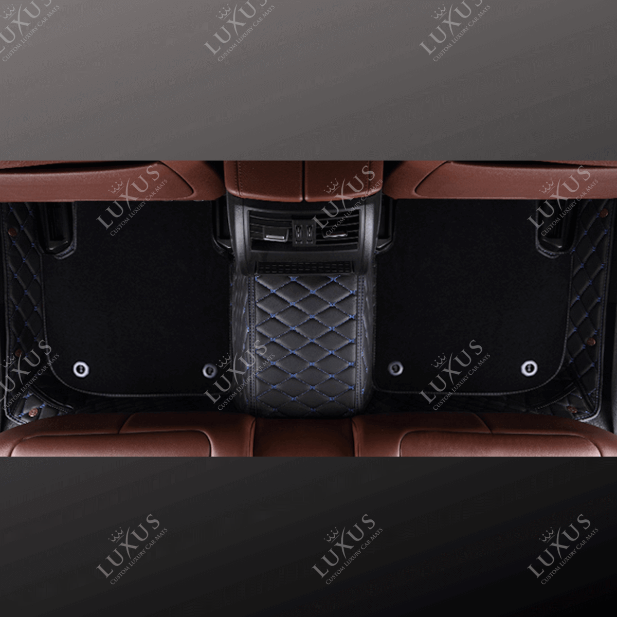 Luxus Car Mats™ - Luxe automattenset met zwarte en blauwe stiksels