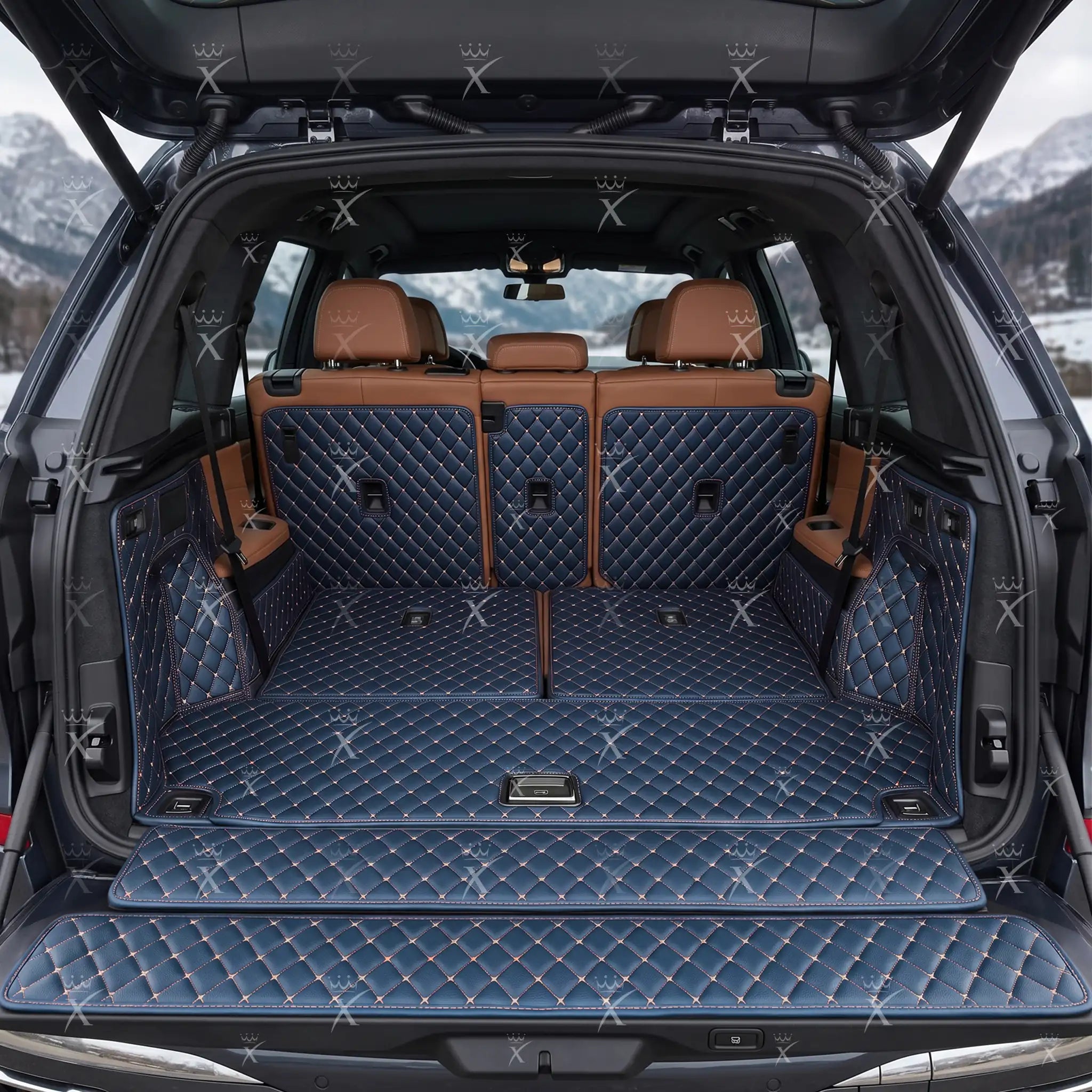 Luxus Car Mats™ - Vintage Blue 3D Luxury Leather Boot/Trunk Mat
