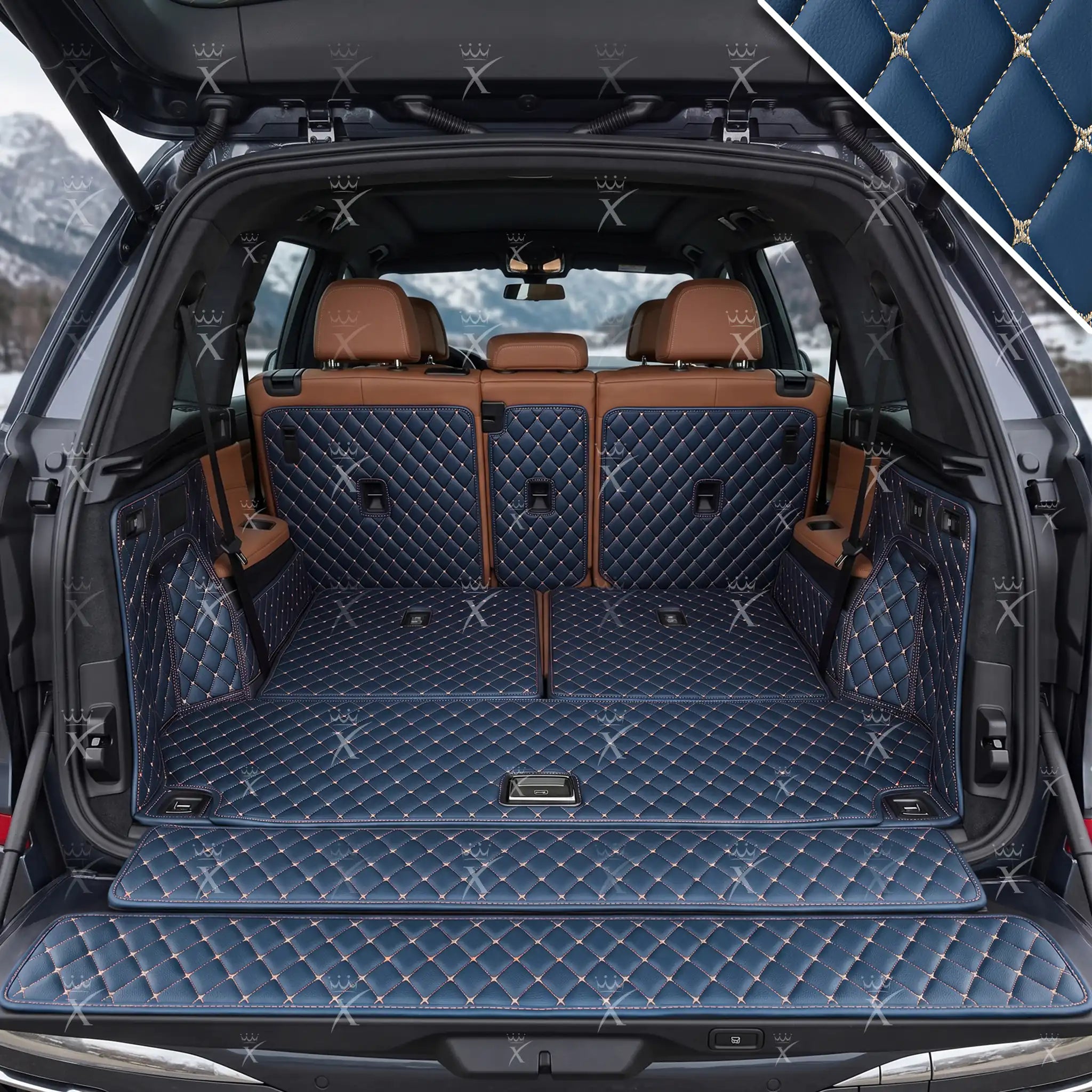 Luxus Car Mats™ - Vintage Blue 3D Luxury Leather Boot/Trunk Mat