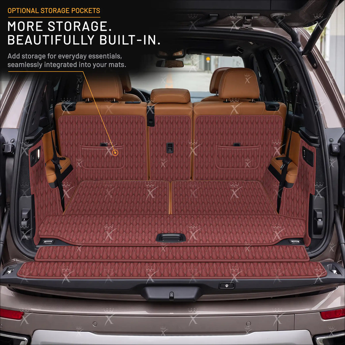 Luxus Twin-Diamond 360Fit Series Trunk Mat | Wine Red