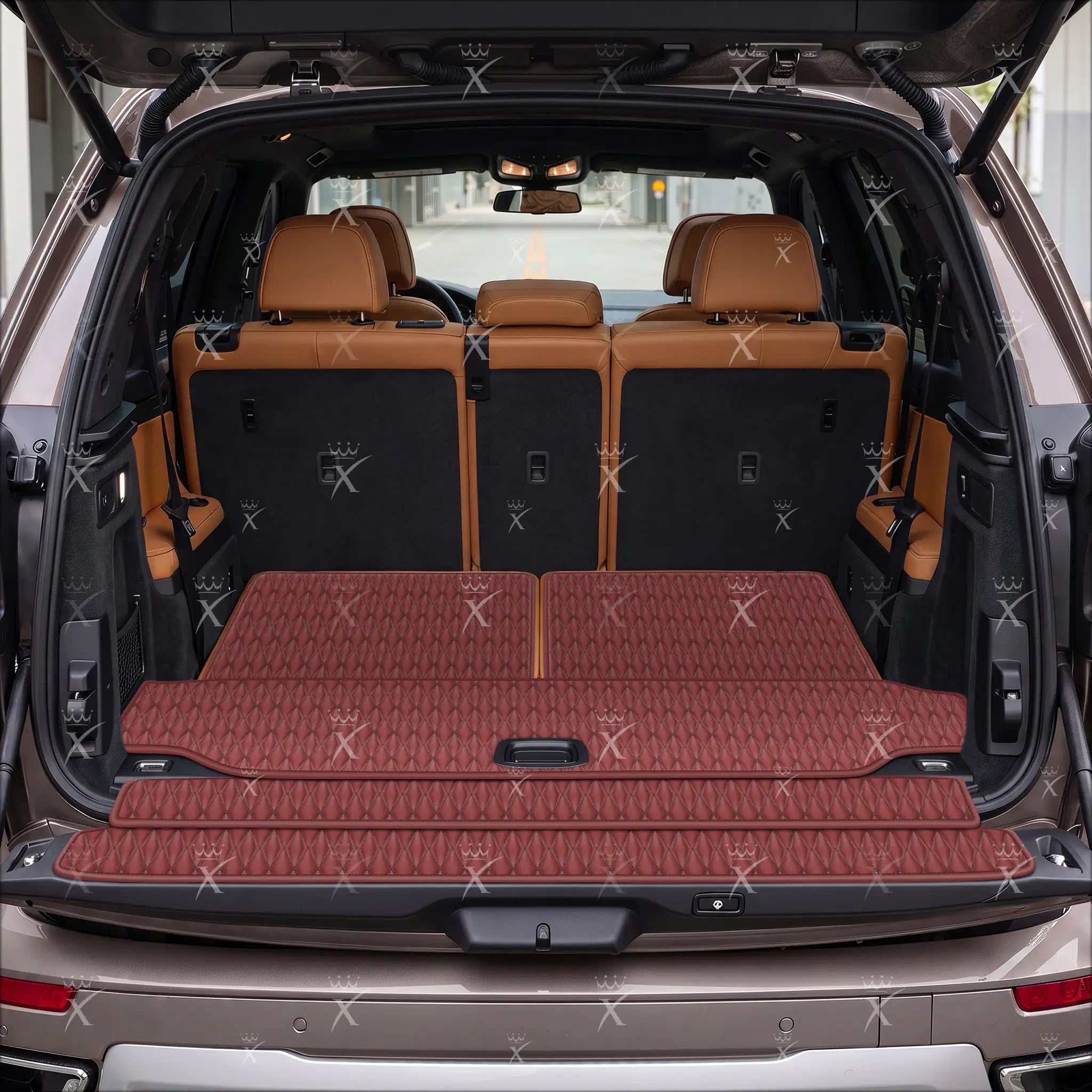 Luxus Twin-Diamond Base Series Trunk Mat | Wine Red