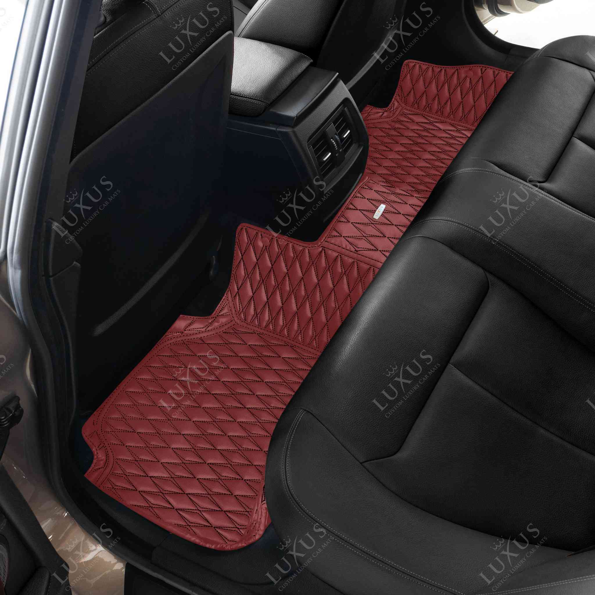 Luxus Premium Twin-Diamond Custom Luxury Car Mats Set | Wine Red